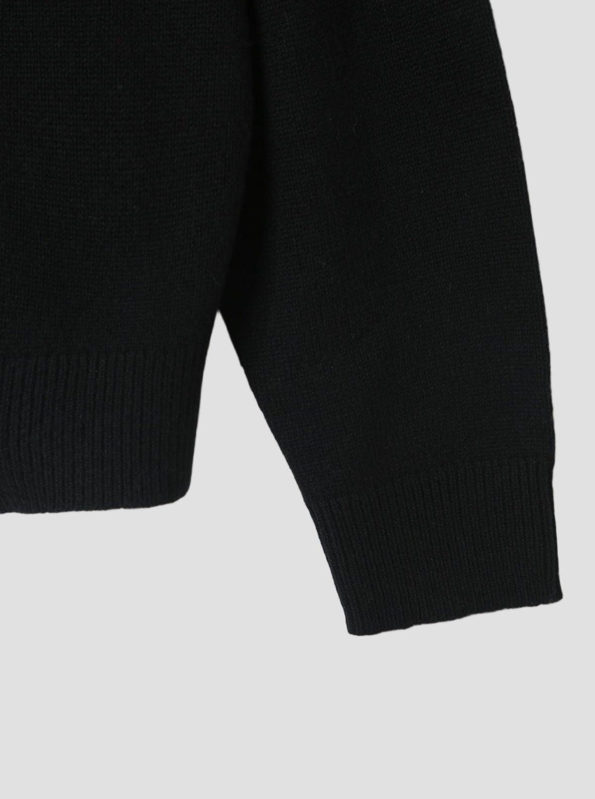 CASHMERE BOXY MOCK NECK in Black - detail #colour_Black