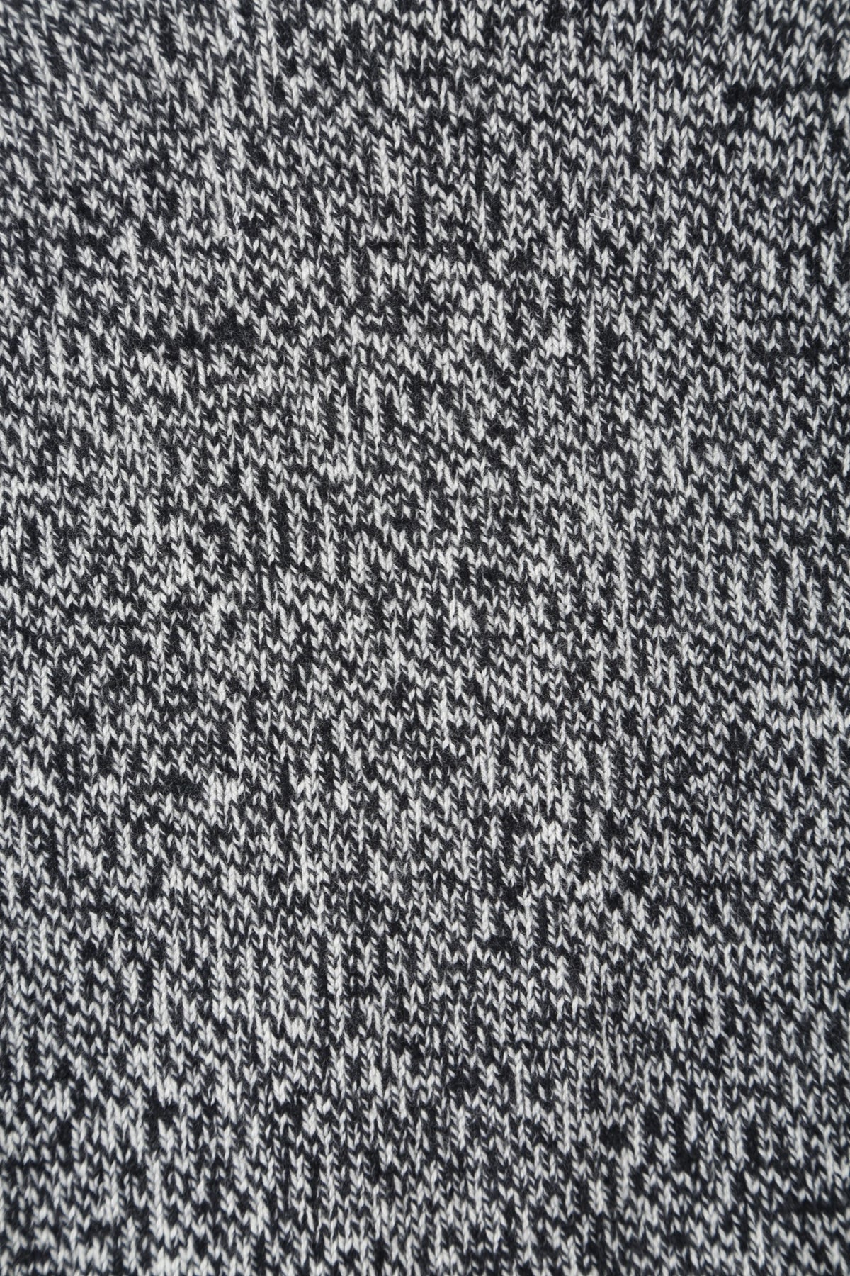 Cotton Wool Button Up Mock Neck in Black / White Mixed - detail #colour_Black / White Mixed