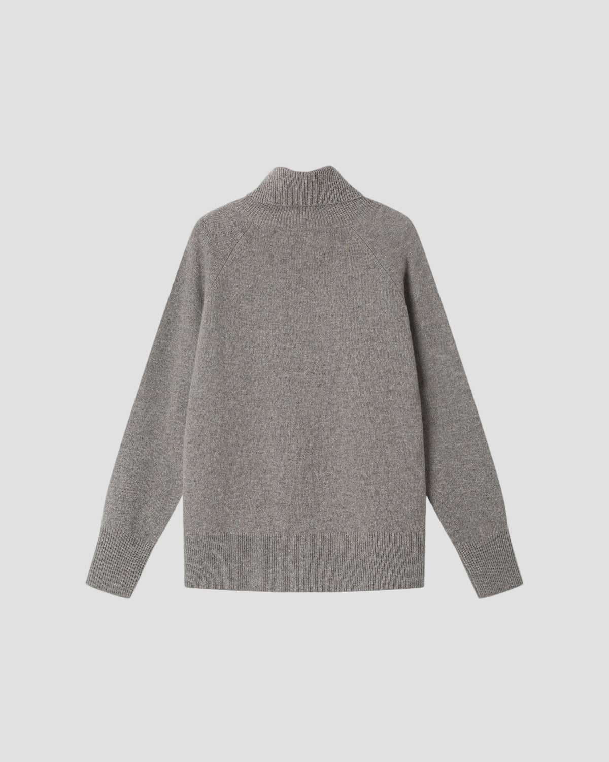 Essential Wool Long Sleeve Turtleneck in Coffee - flat back #colour_Coffee