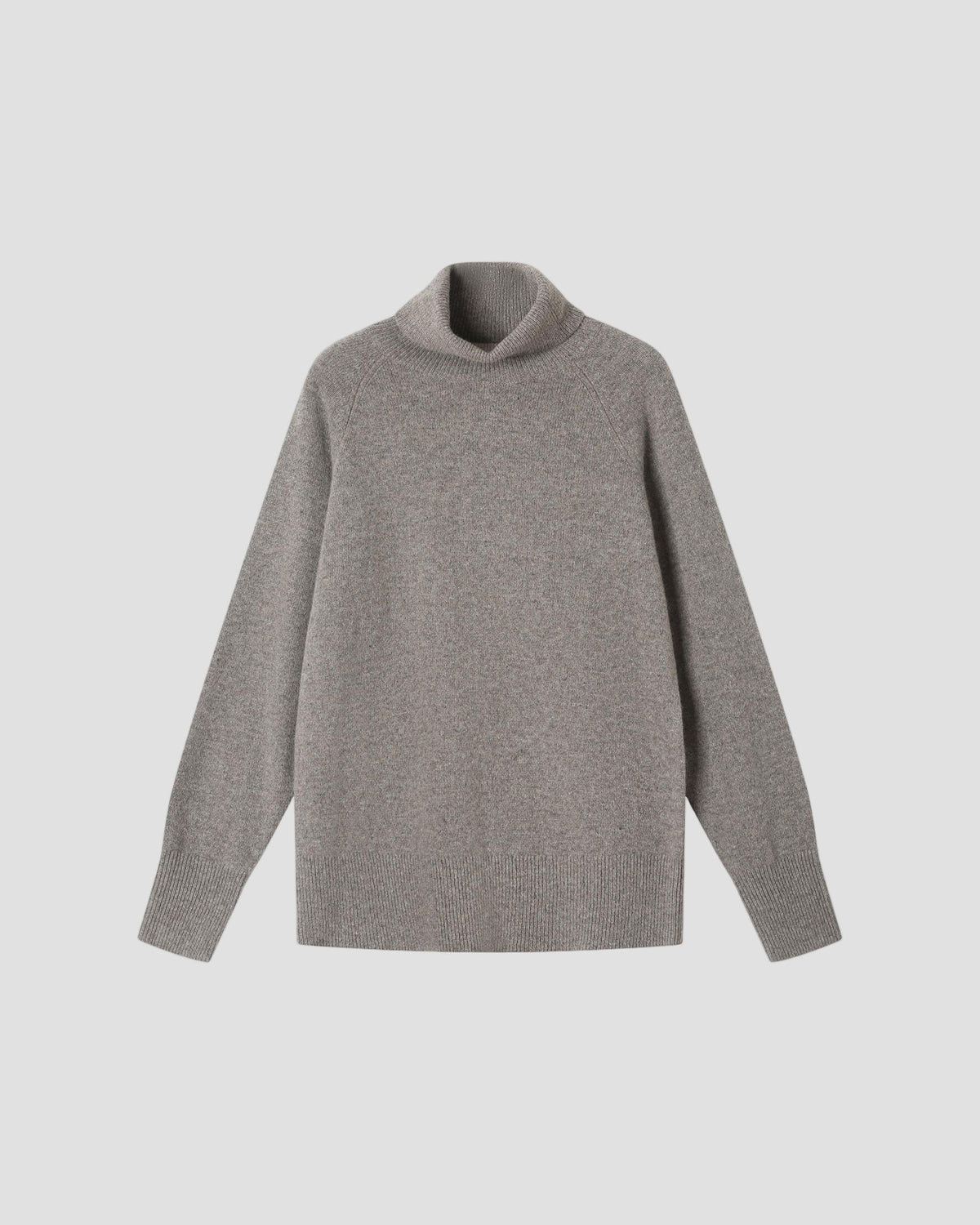 Essential Wool Long Sleeve Turtleneck in Coffee - flat front