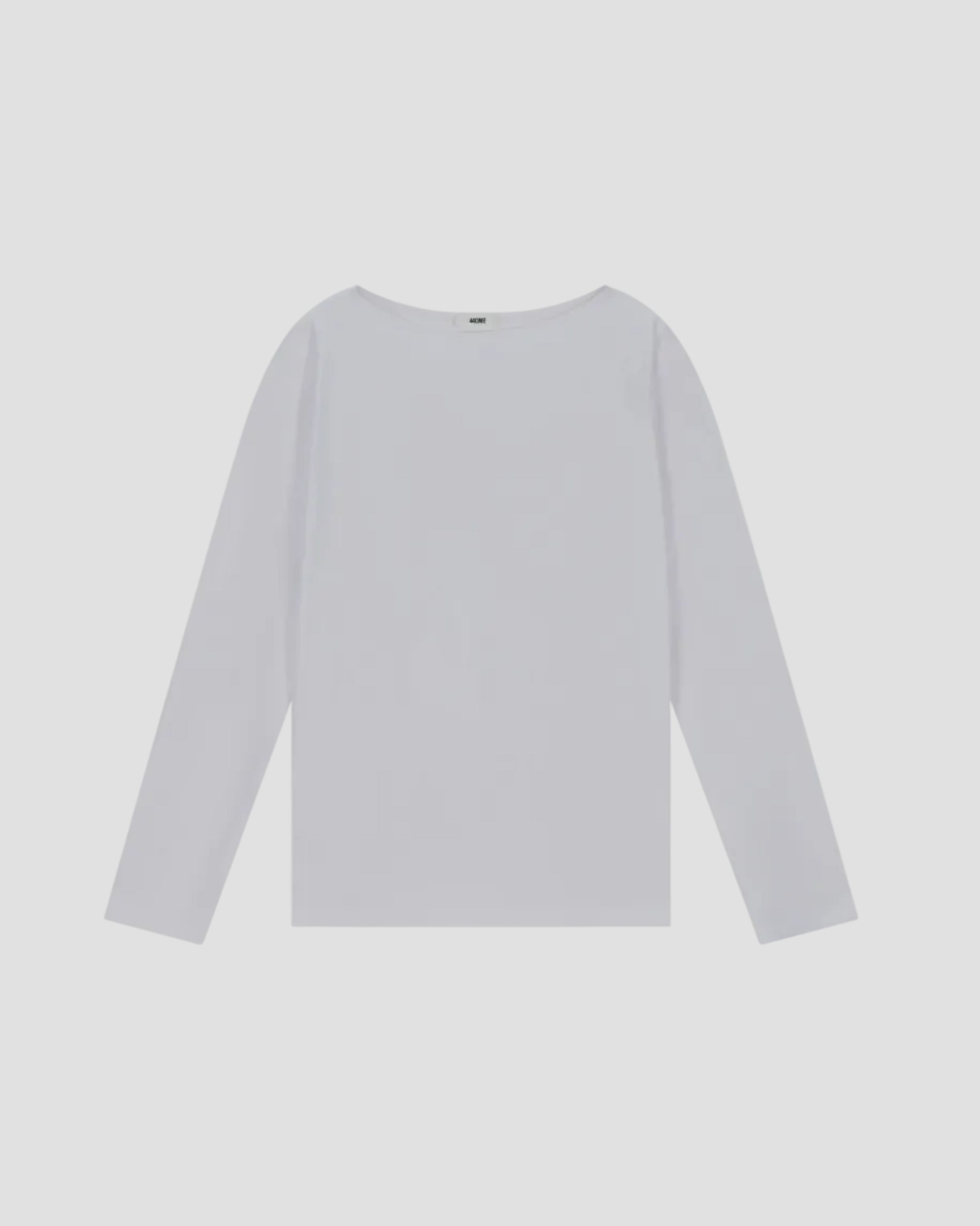 COTTON LONG SLEEVE BOAT NECK TEE