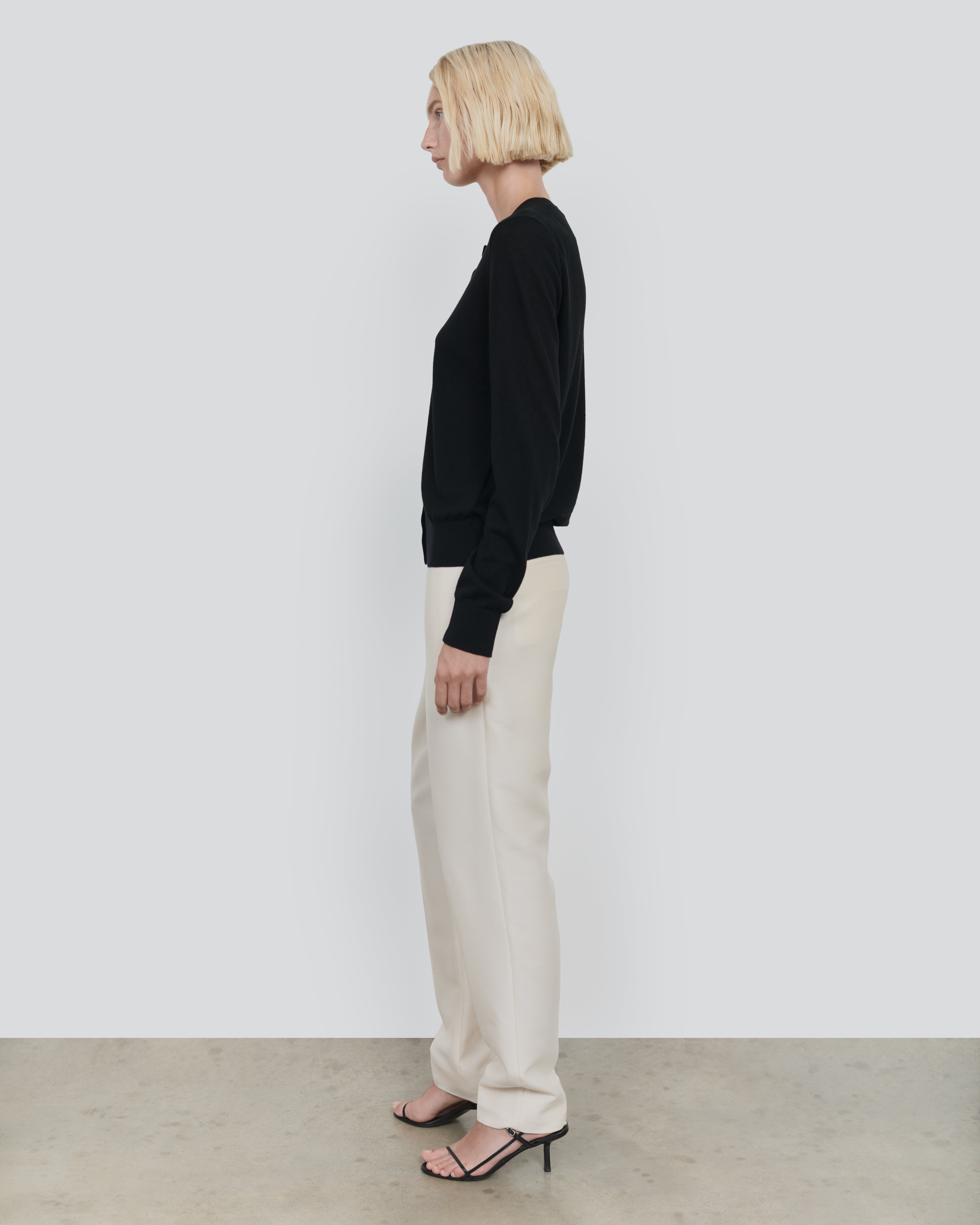 WOOL SILK LONG SLEEVE CARDIGAN