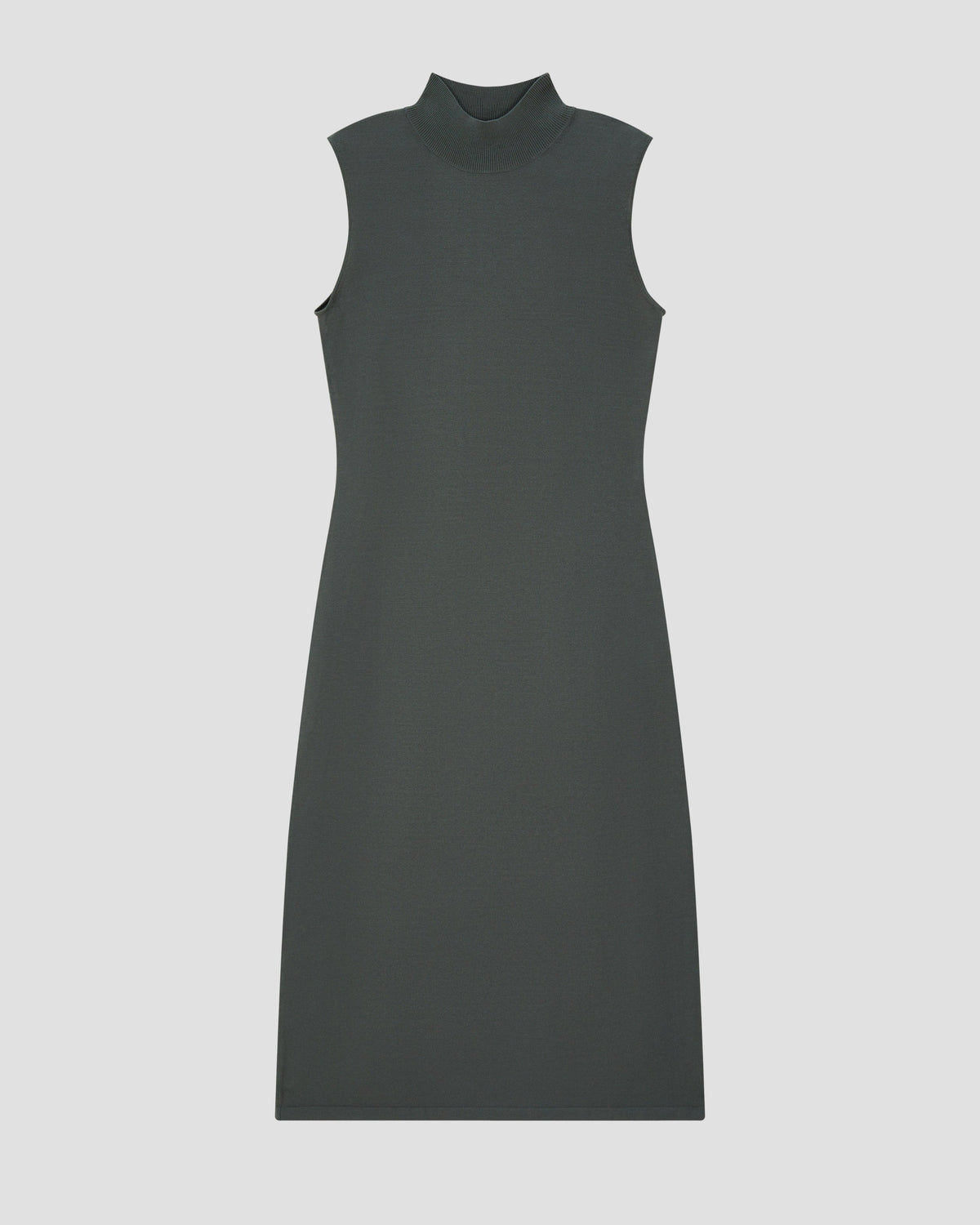 SILK VISCOSE KNIT MOCK NECK DRESS