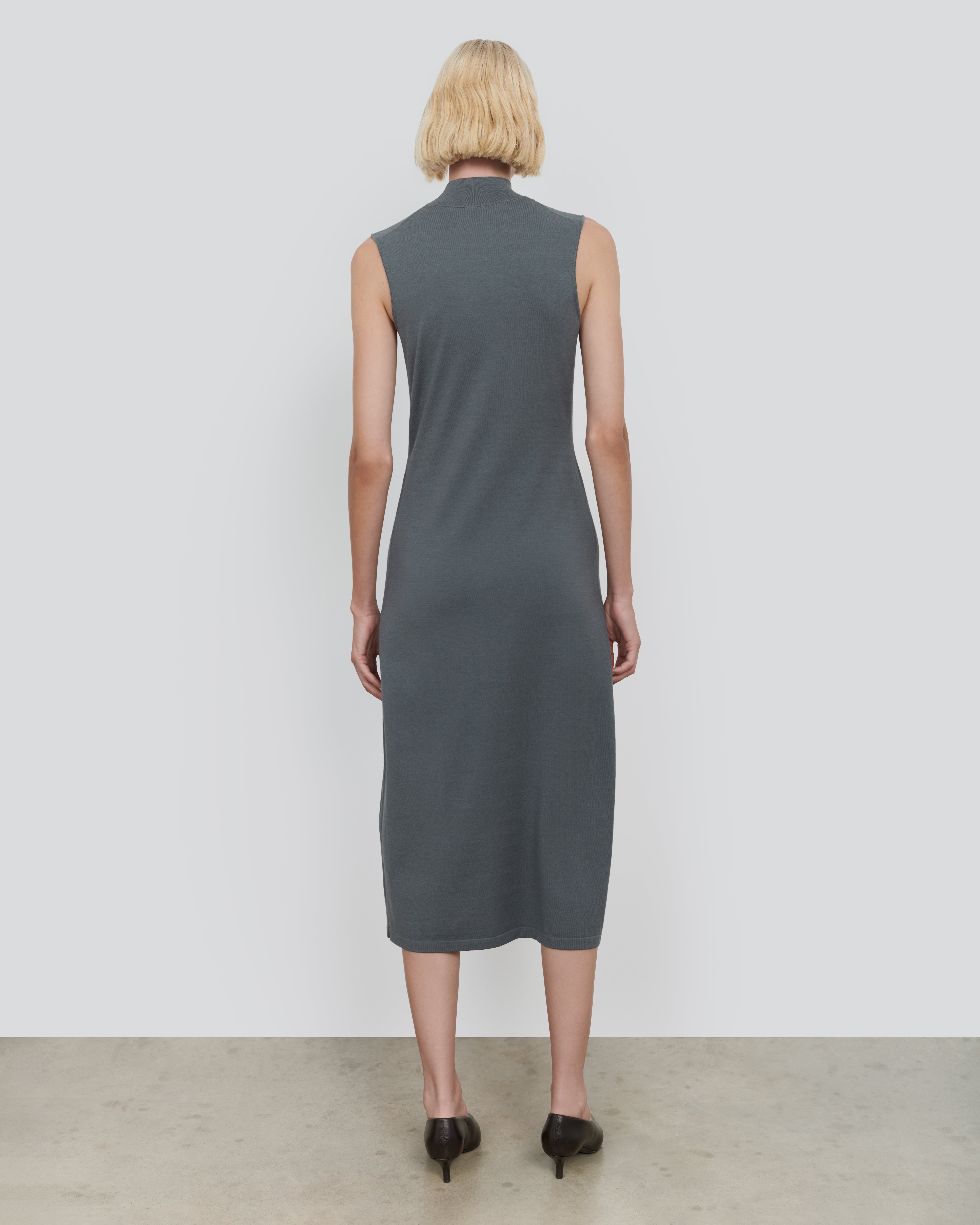 Silk Viscose Knit Mock Neck Dress - Luxury Sweater Dress | 440ME Silk Viscose Knit Mock Neck Dress - Luxury Sweater Dress | 440ME