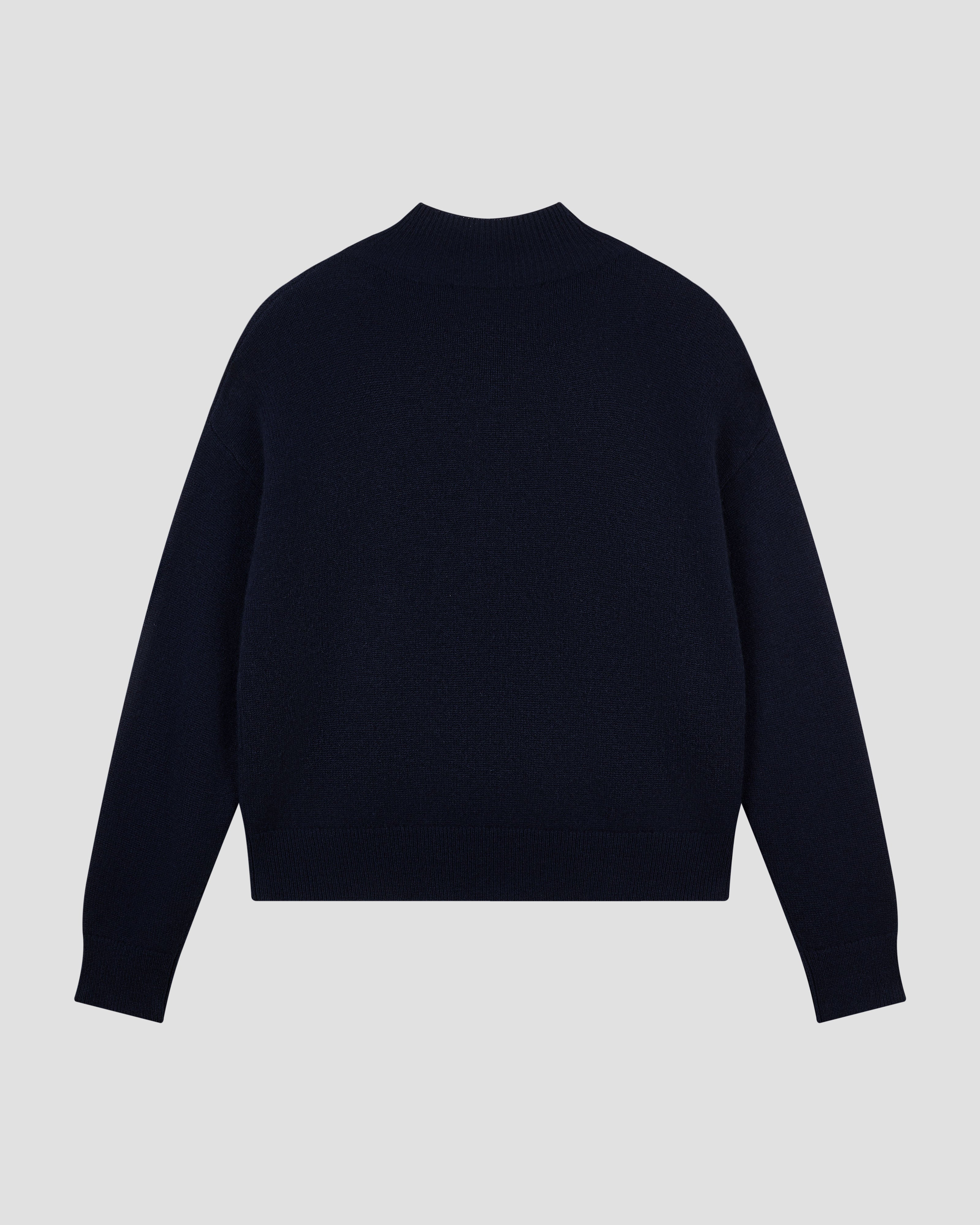 Cashmere Boxy Mock Neck Sweater - Relaxed Fit Luxury Knit | 440ME