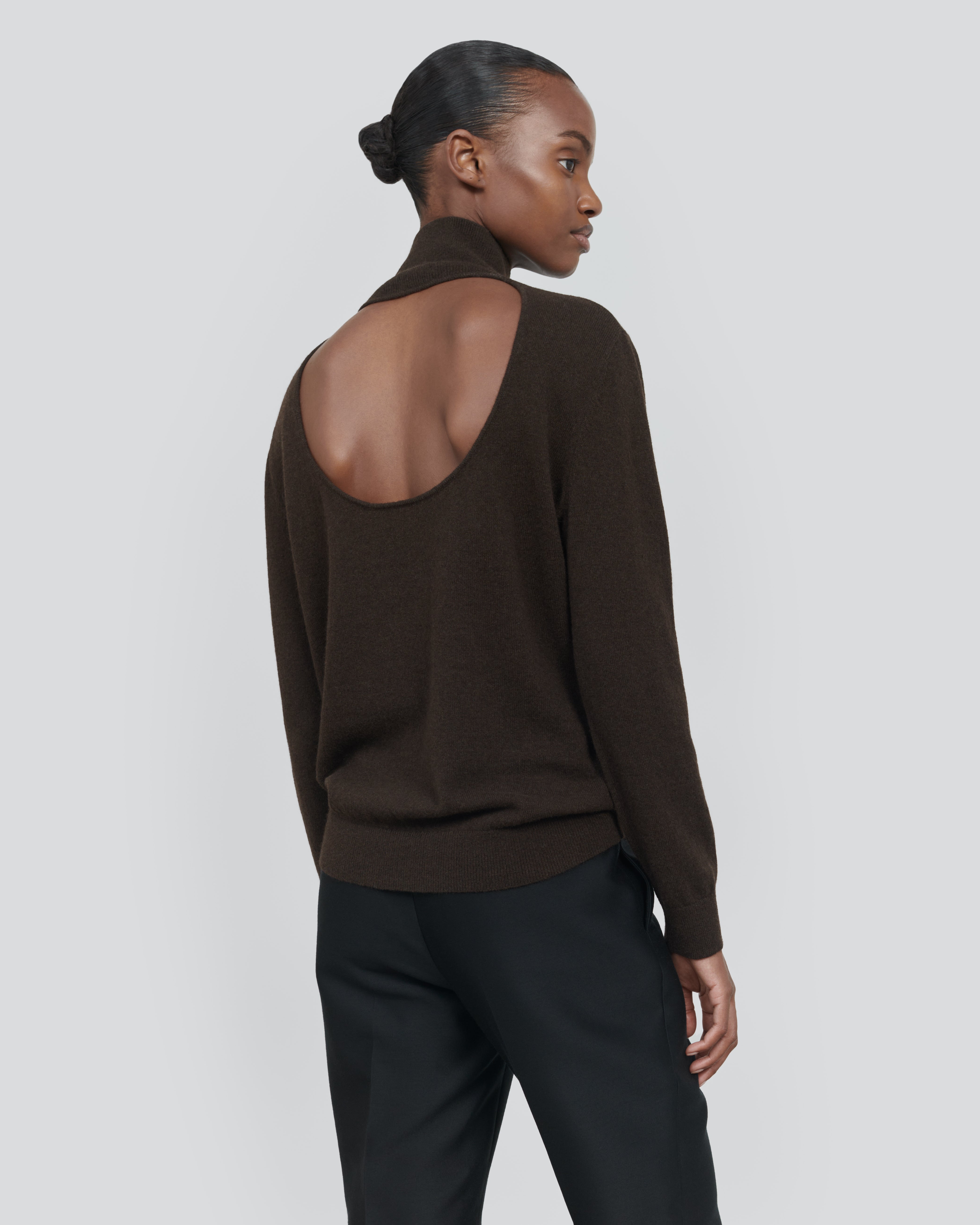 カットソー(長袖/七分) argue YAK COTTON REVERSIBLE pullover YAK OPEN BACK MOCK NECK