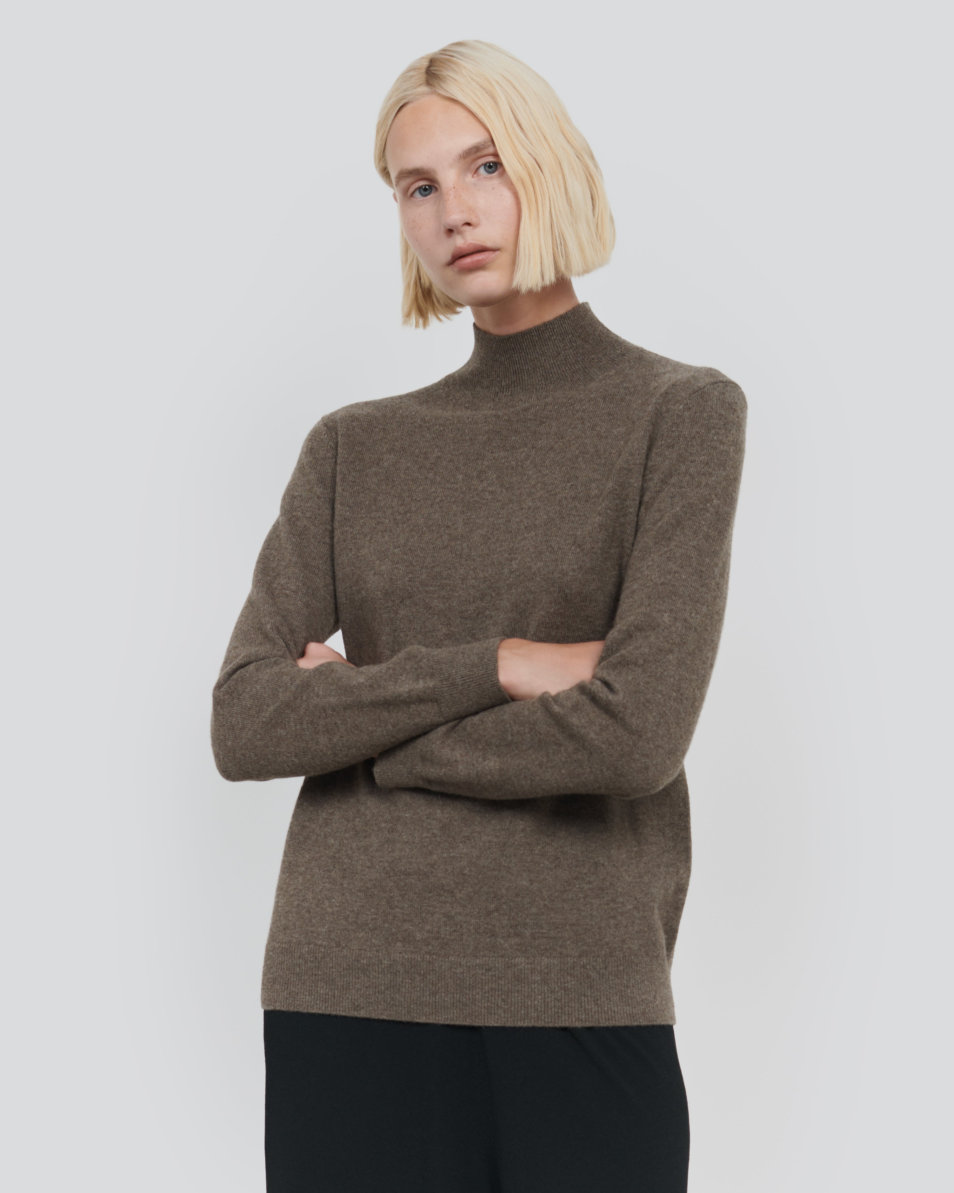 Yak Wool Mock Neck Sweater - Luxury Layering Essential | 440ME