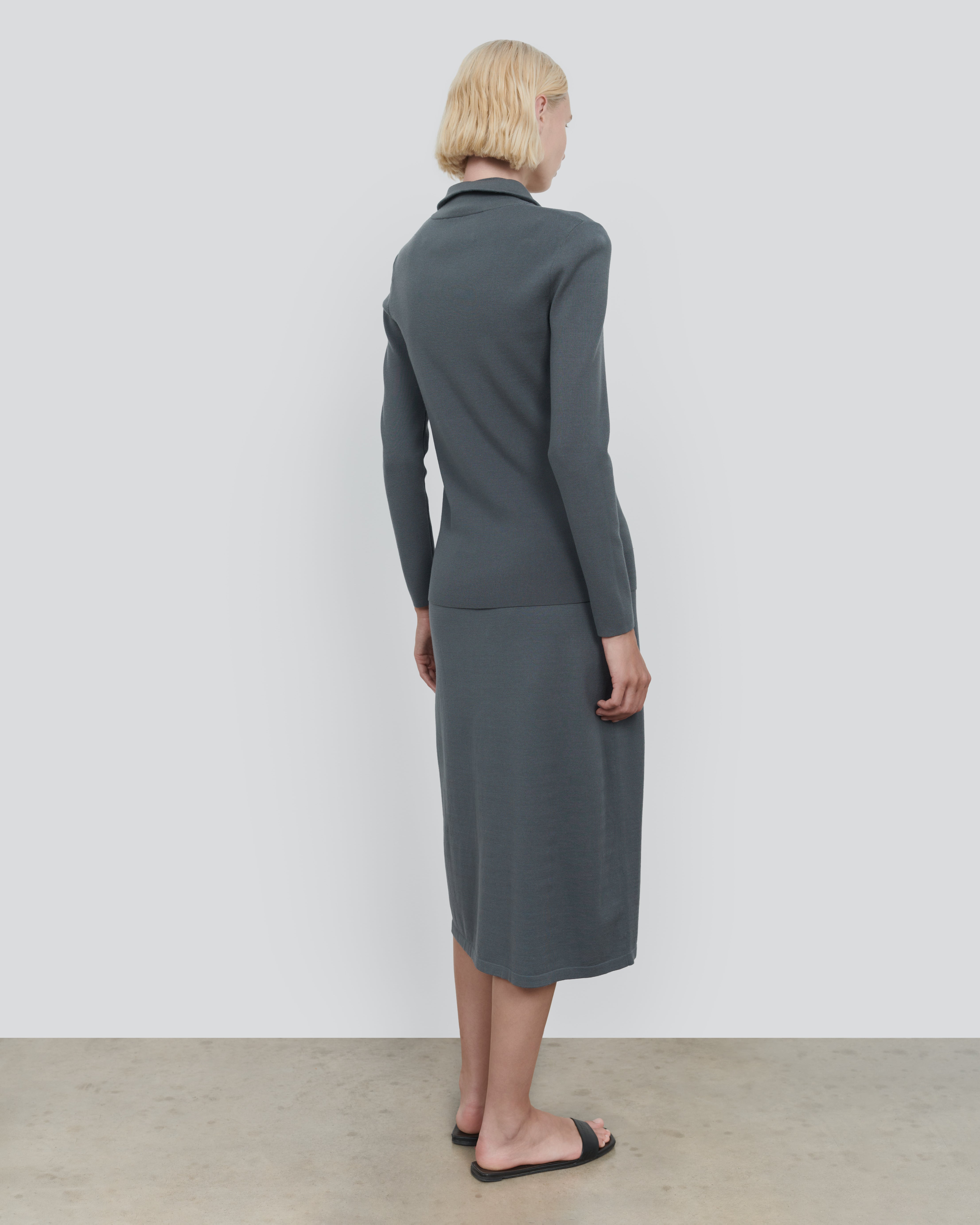 Silk Viscose Half Zip Polo - Luxury Knit Sweater | 440ME
