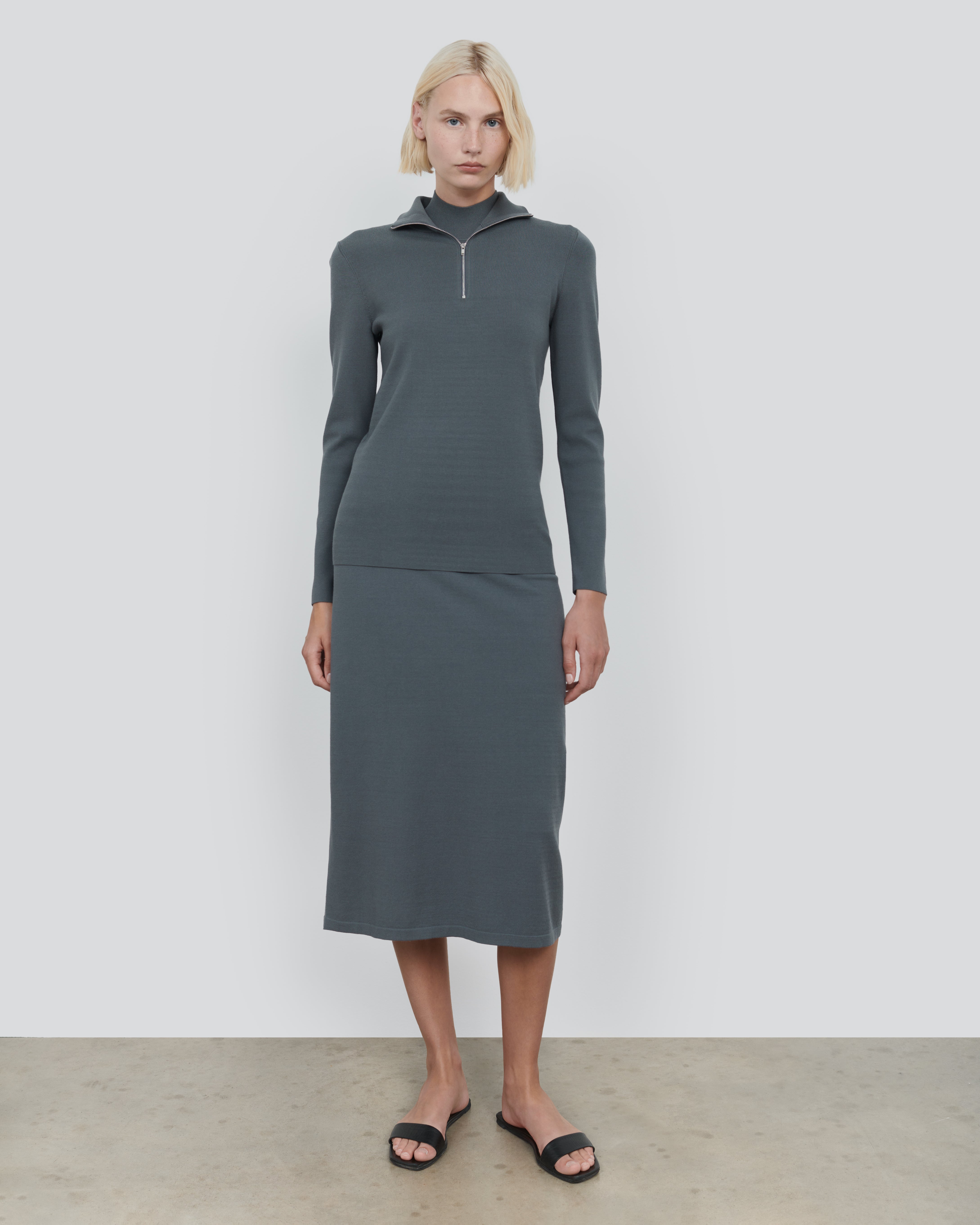 Silk Viscose Half Zip Polo - Luxury Knit Sweater | 440ME