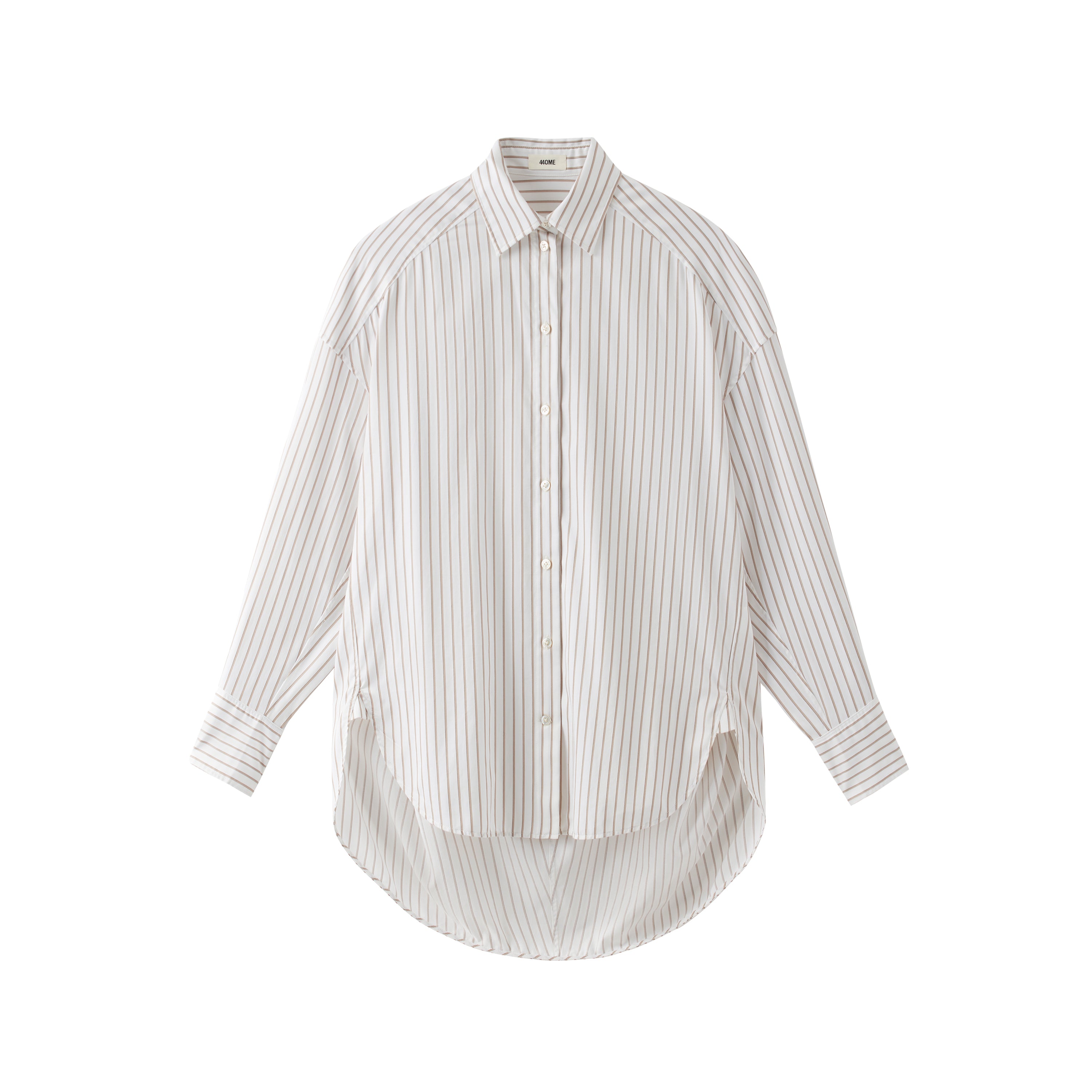 COTTON SILK OVERSIZED STRIPE SHIRT