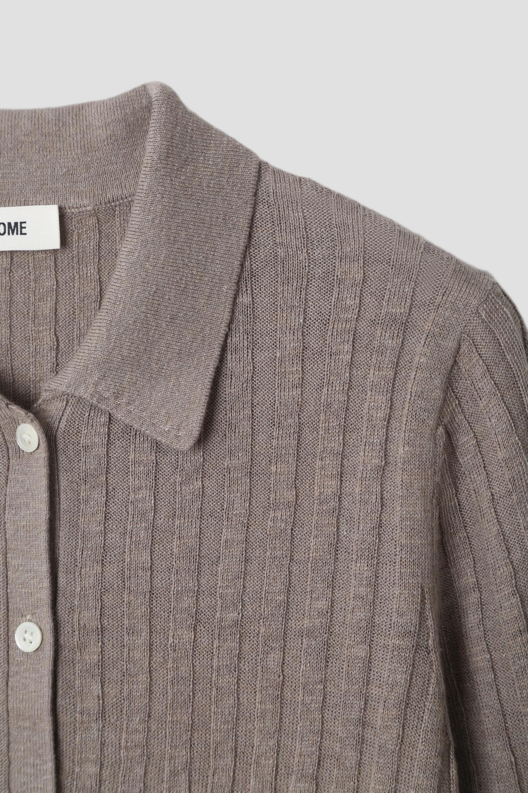 LINEN COTTON RIB BUTTON DOWN