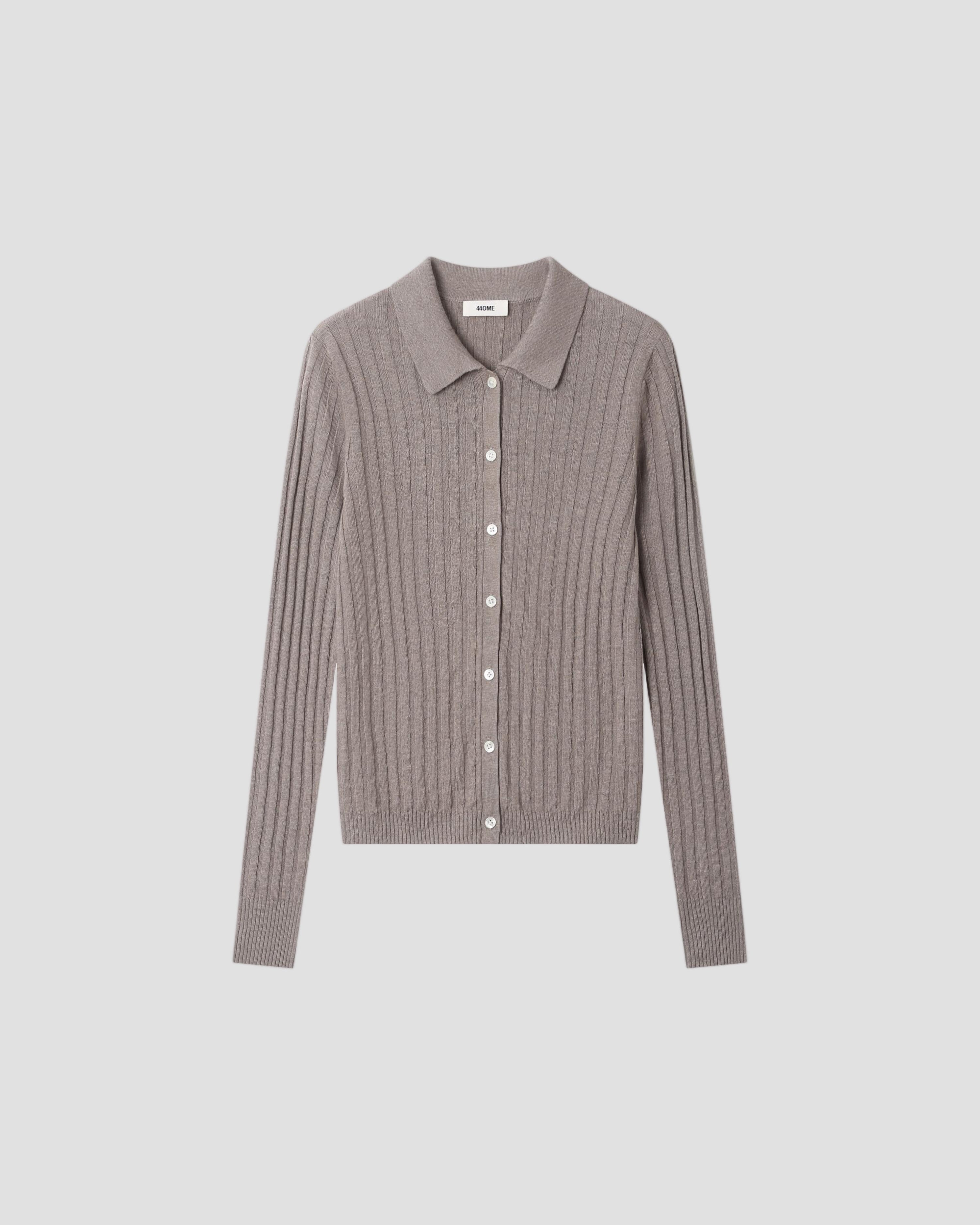 LINEN COTTON RIB BUTTON DOWN