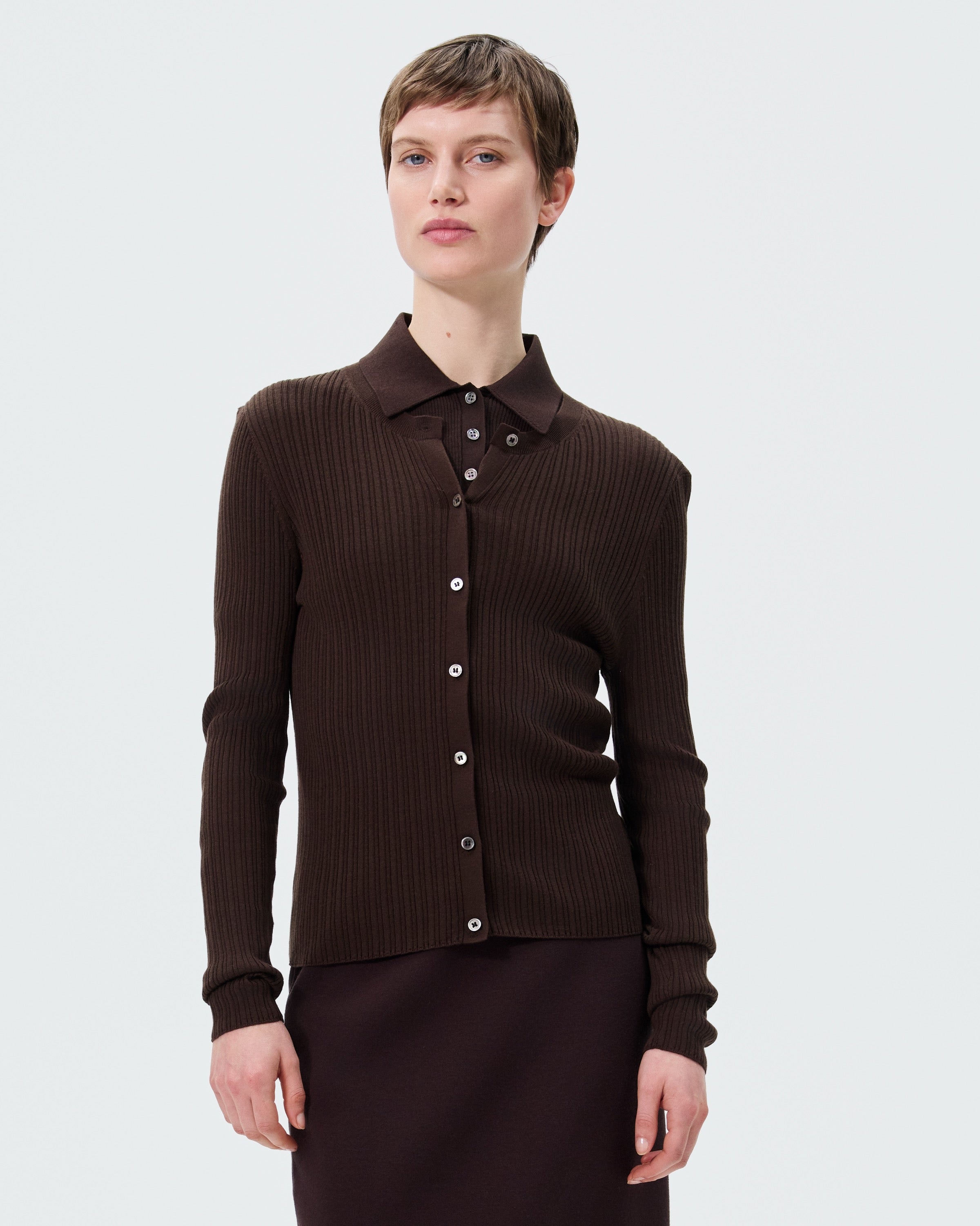 LINEN COTTON RIB BUTTON DOWN