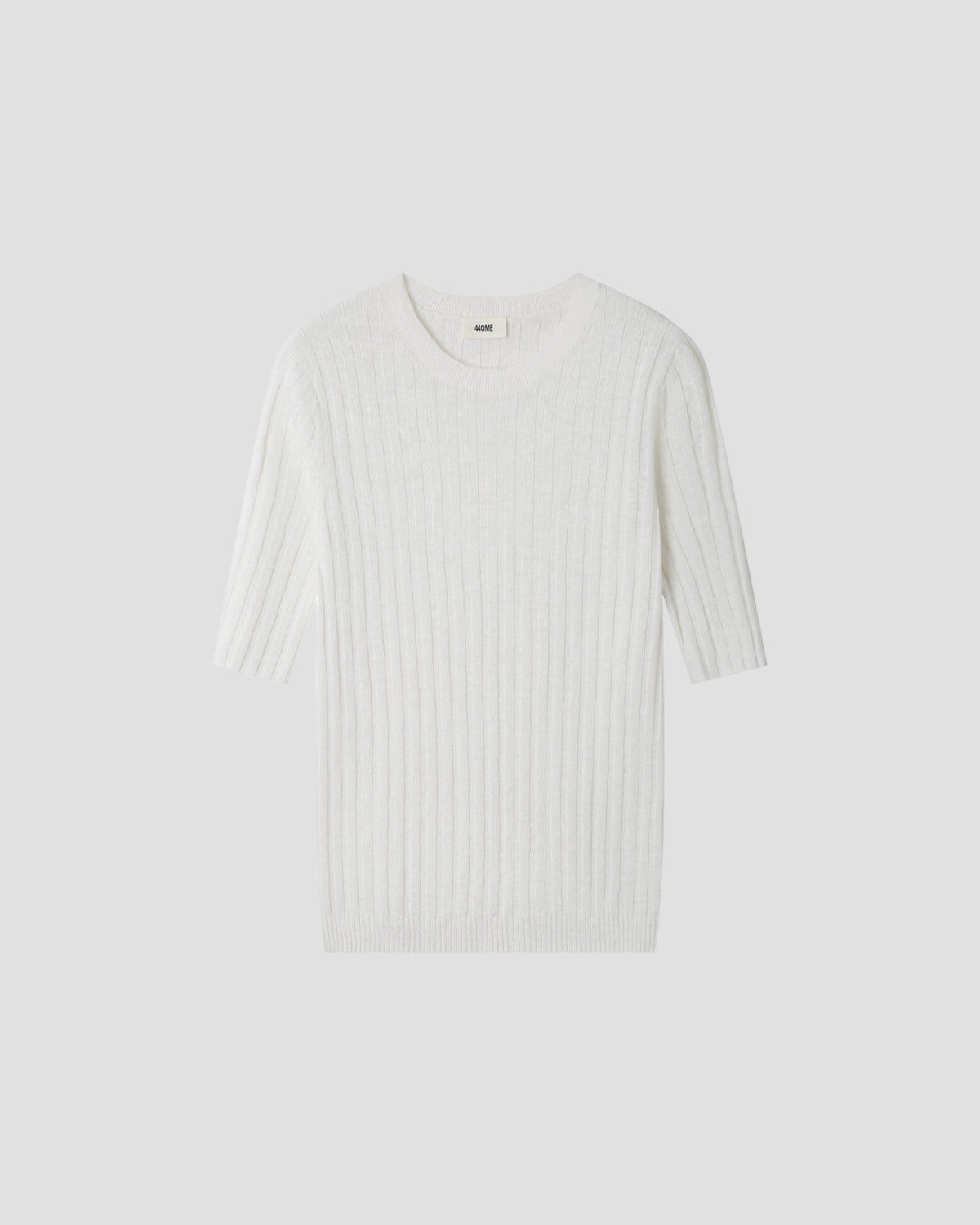 Linen Cotton Rib Short Sleeve Crew
