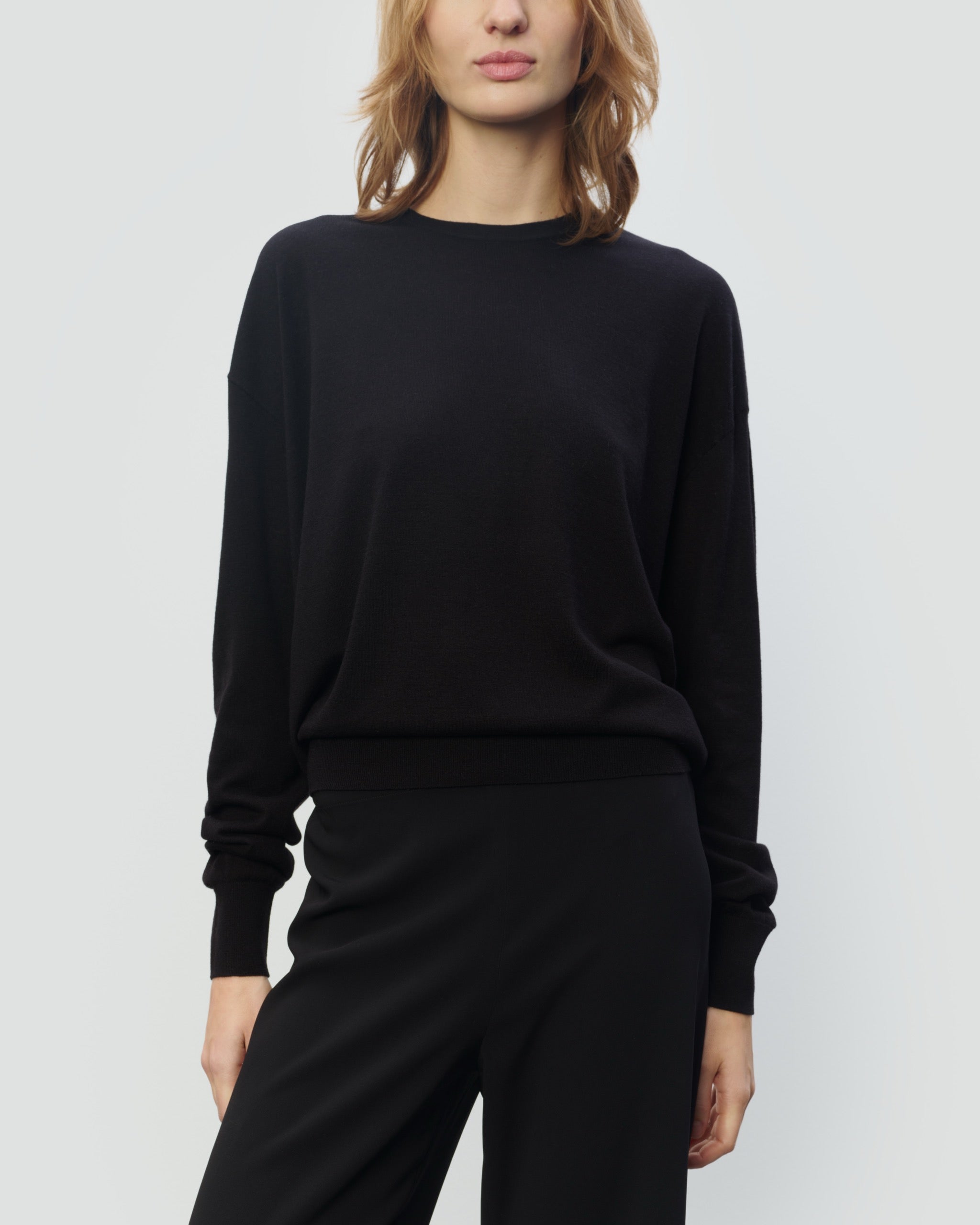 MERINO SILK RELAXED CREWNECK