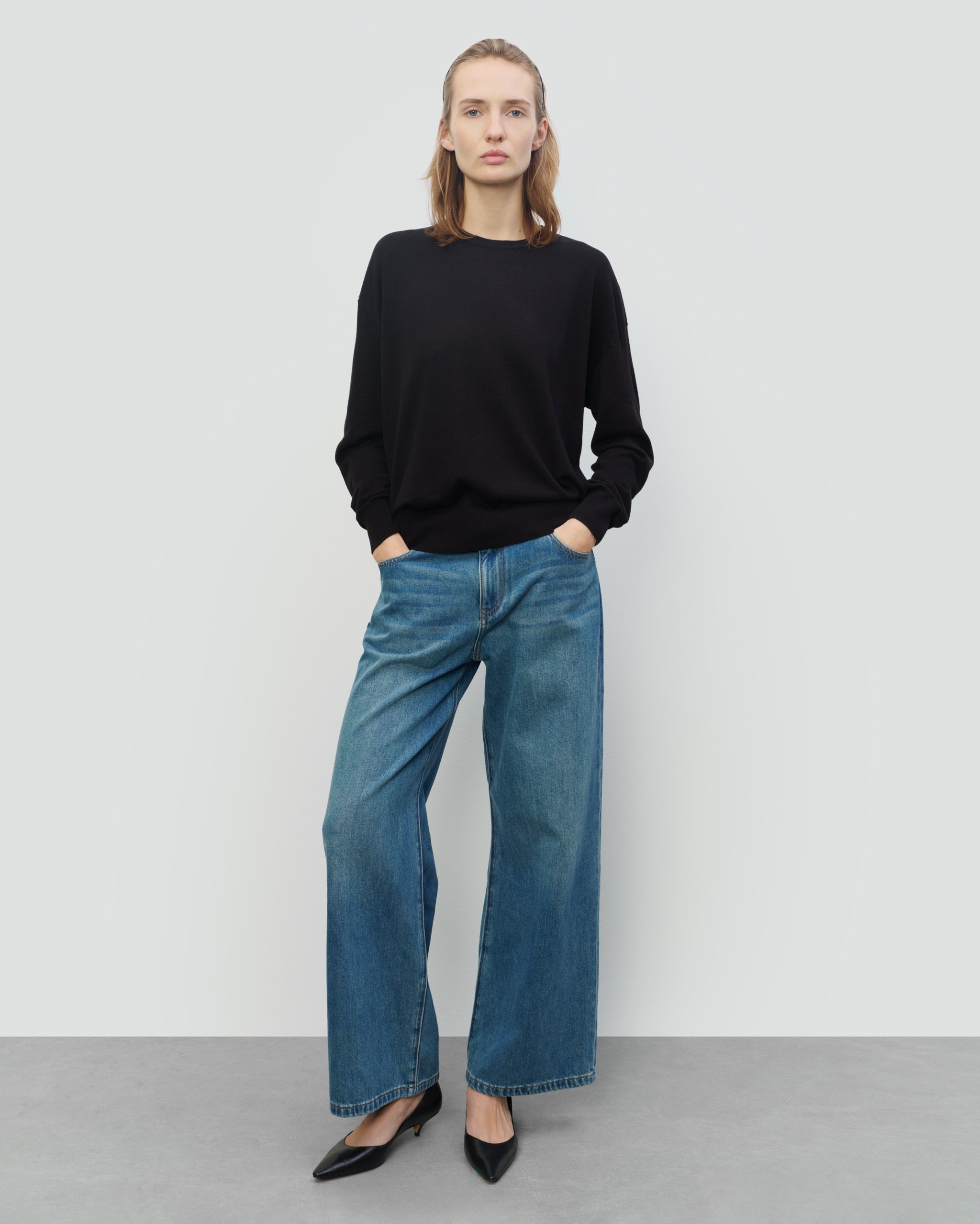 MERINO SILK RELAXED CREWNECK