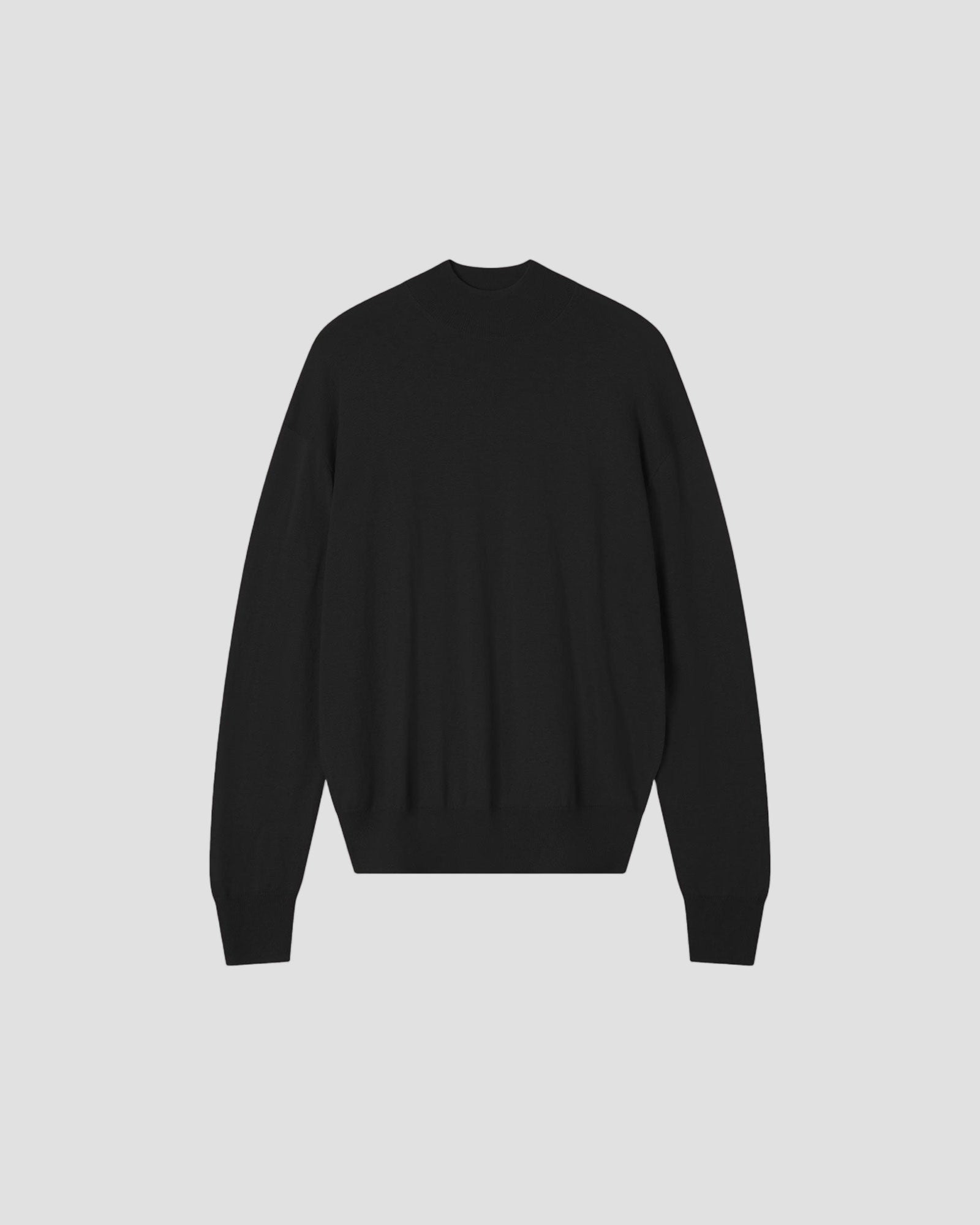 Merino Silk Relaxed Mock Neck