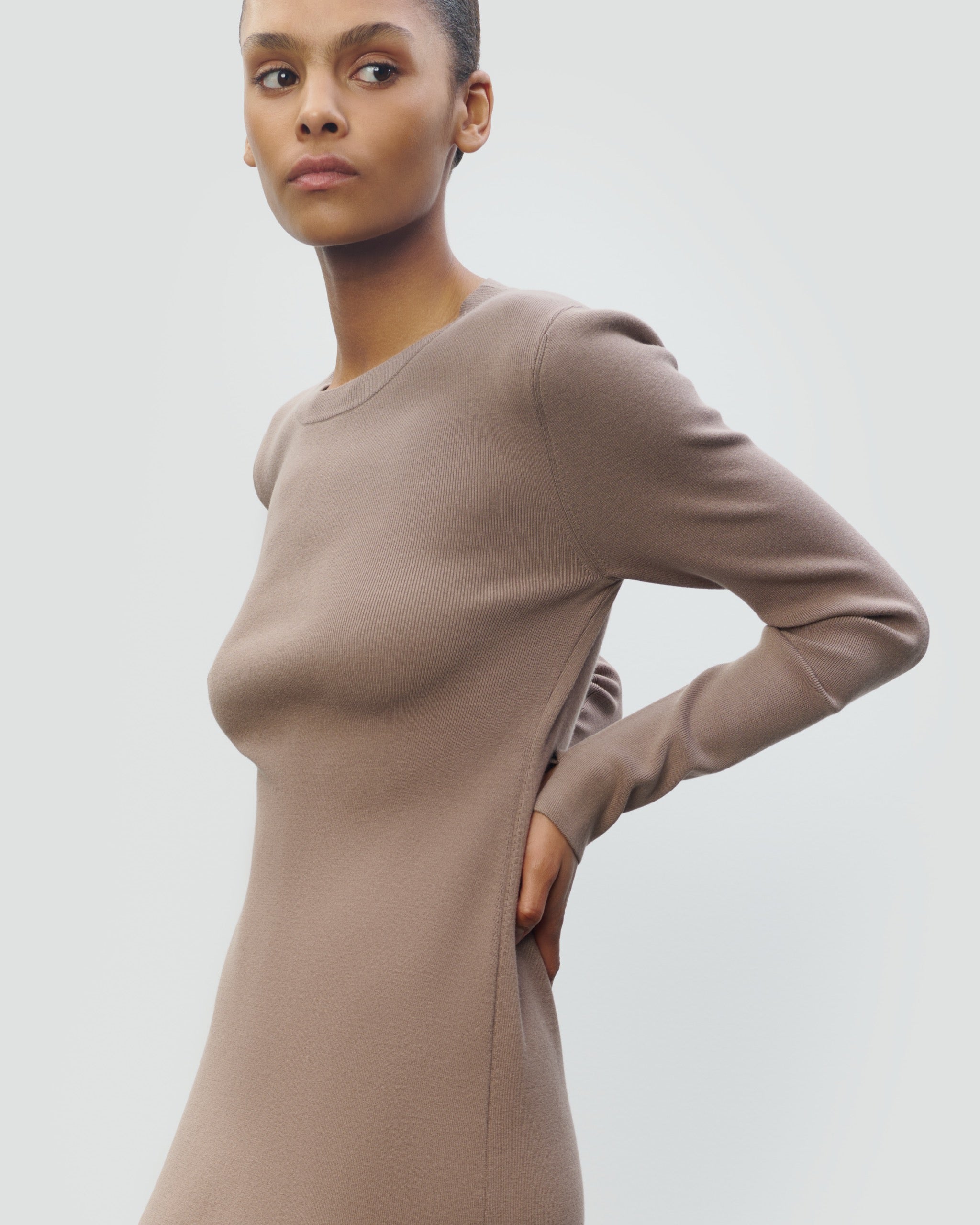 long knitted bodycon dress SILK VISCOSE BODY CON DRESS