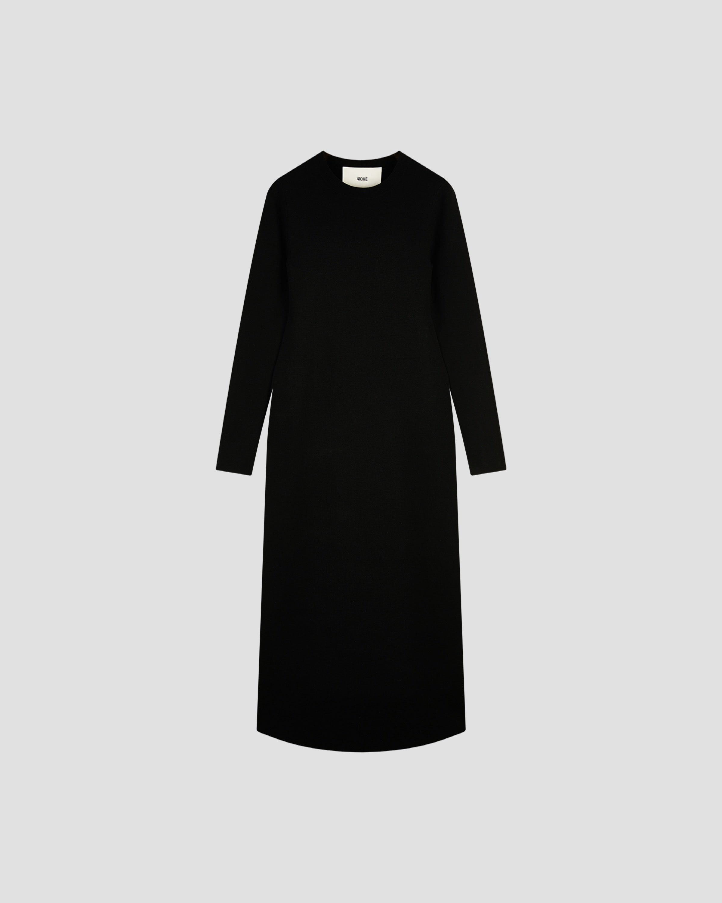 silk blend rib knit dress Women's Black Silk-blend rib-knit dress
