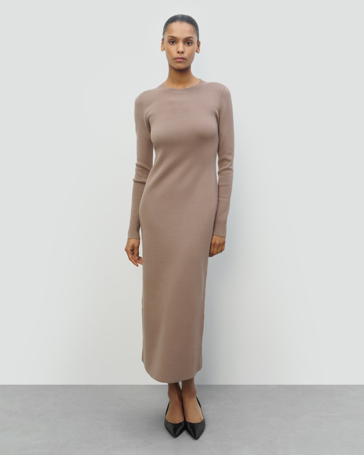 SILK VISCOSE BODY CON DRESS