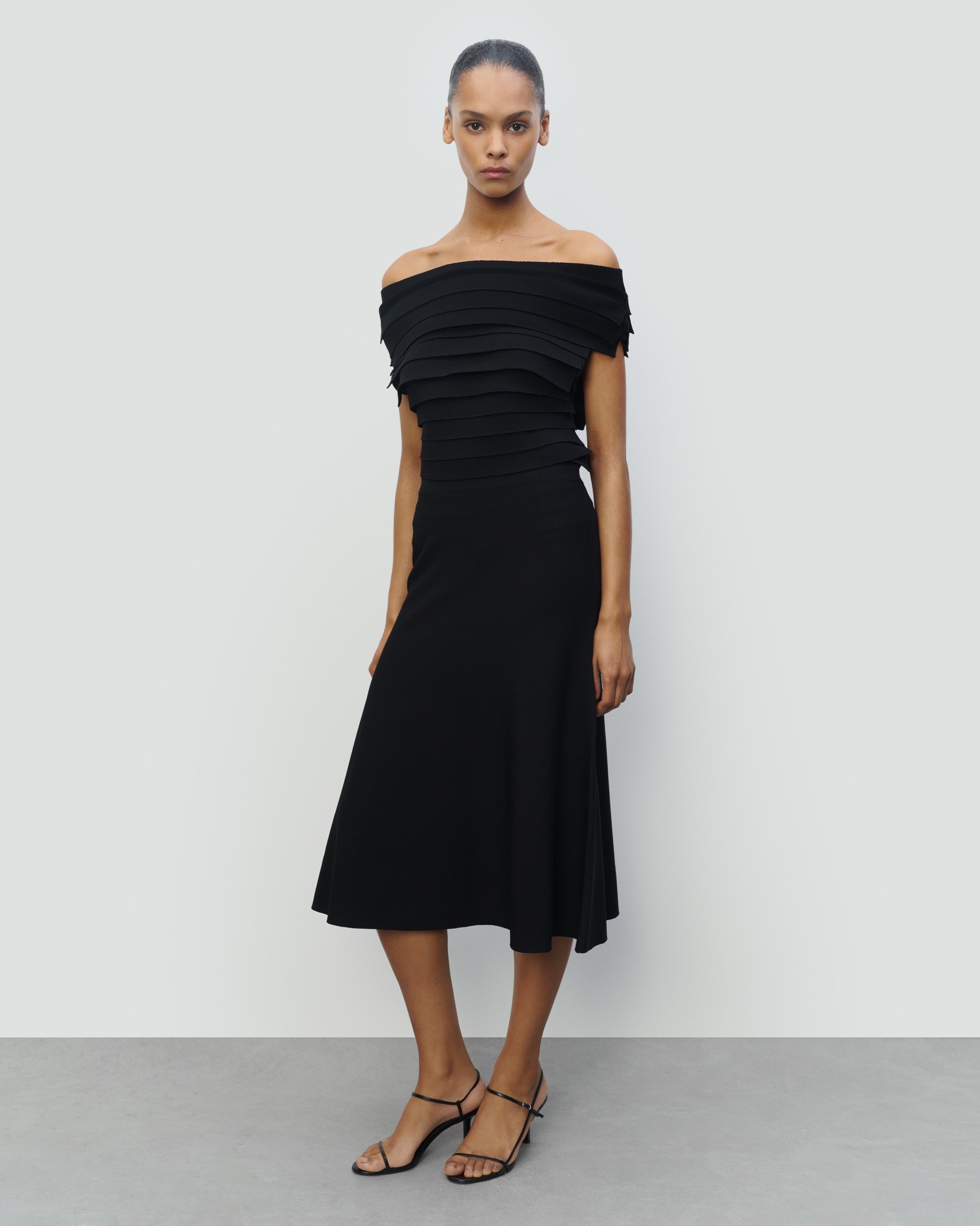 SILK VISCOSE FLARE SKIRT