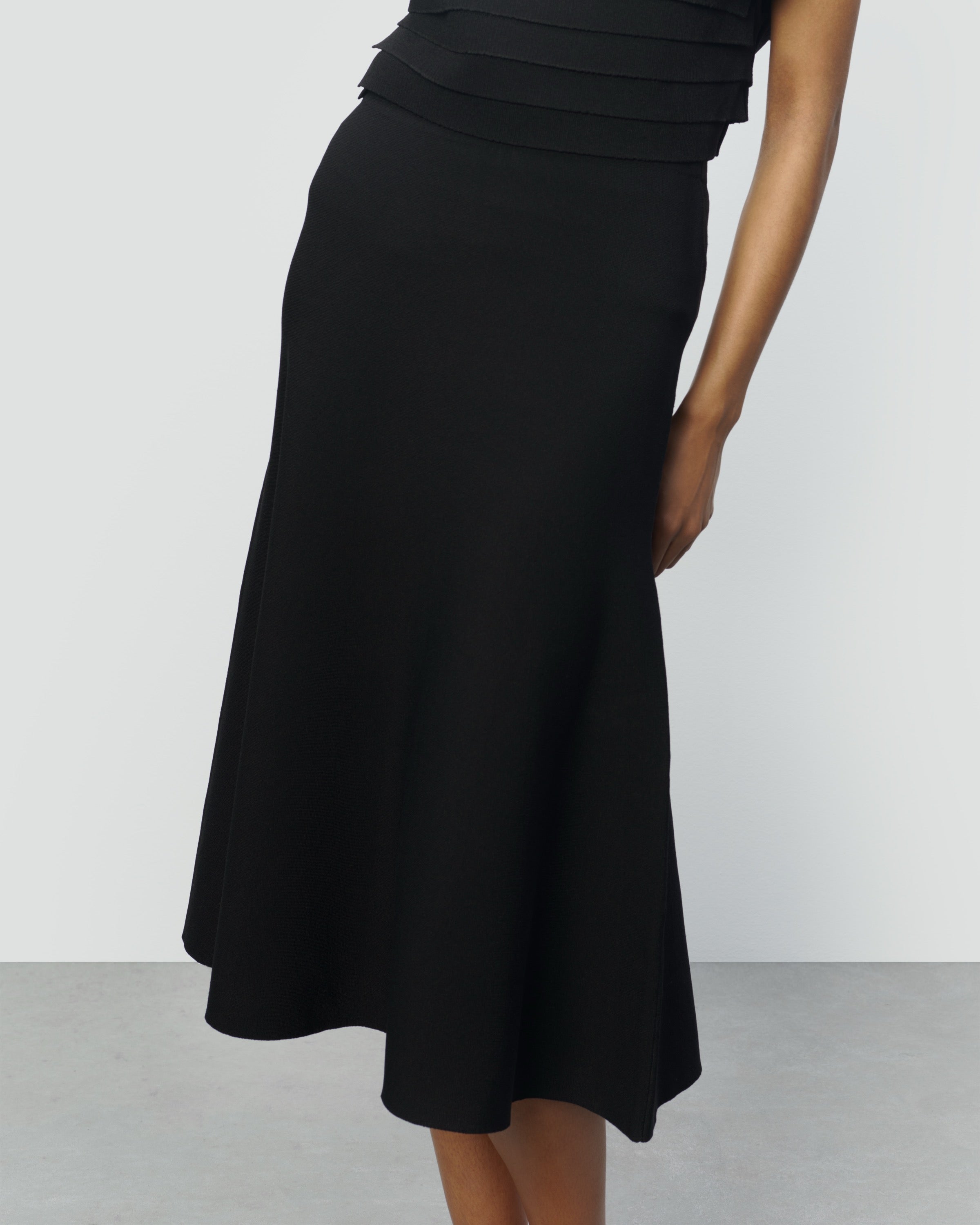SILK VISCOSE FLARE SKIRT
