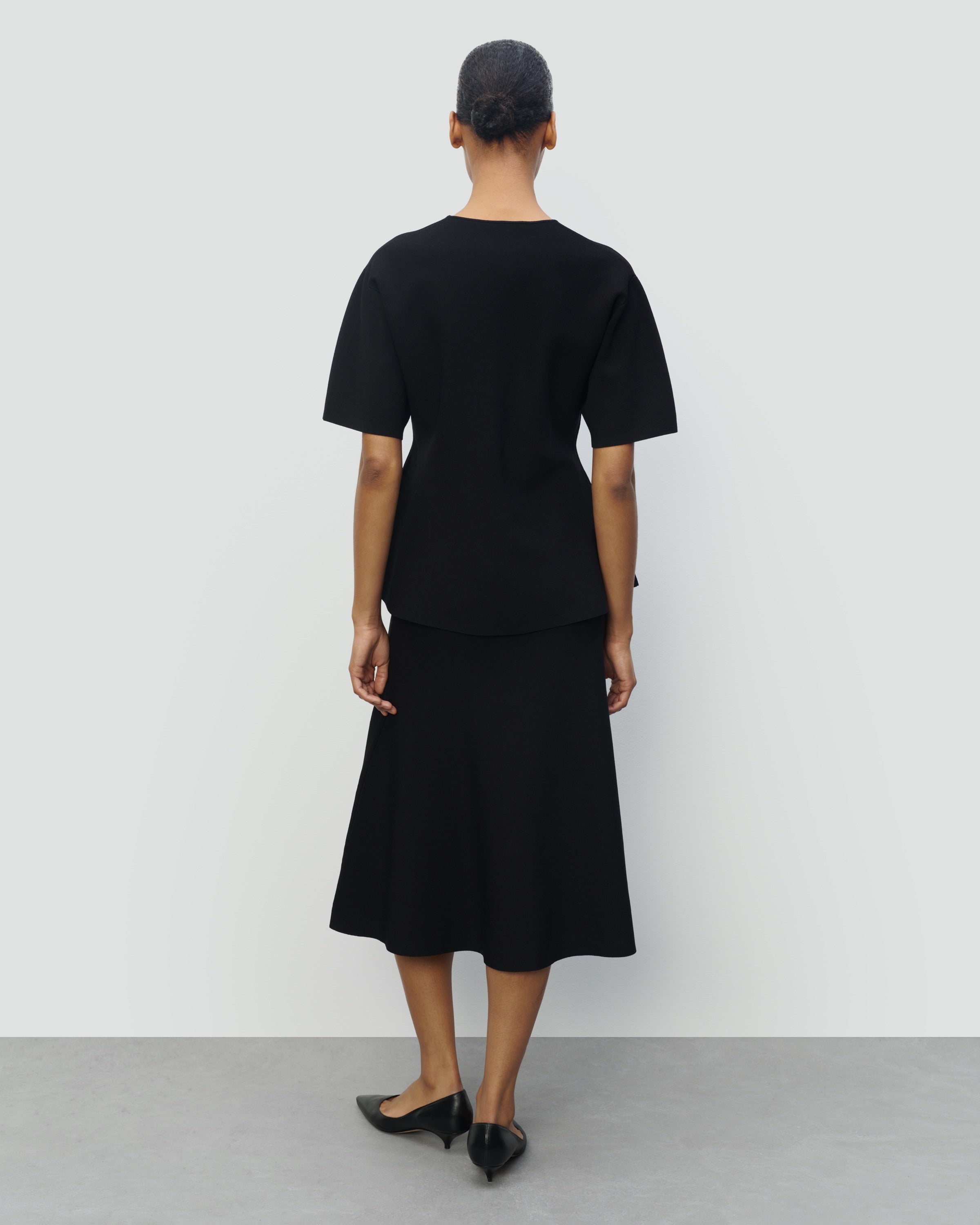 SILK VISCOSE PEPLUM TOP