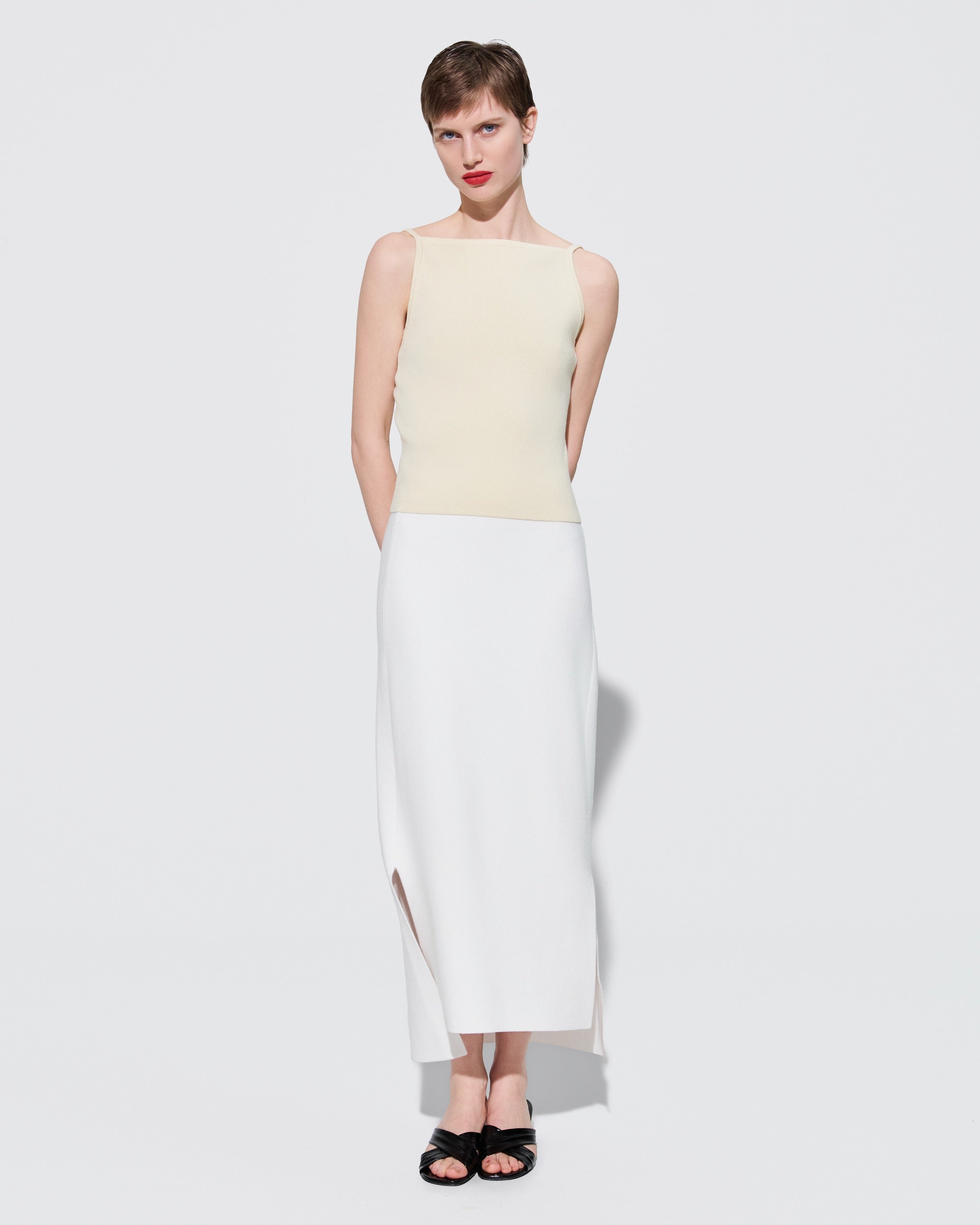 TENCEL SILK HIGH-LOW SKIRT