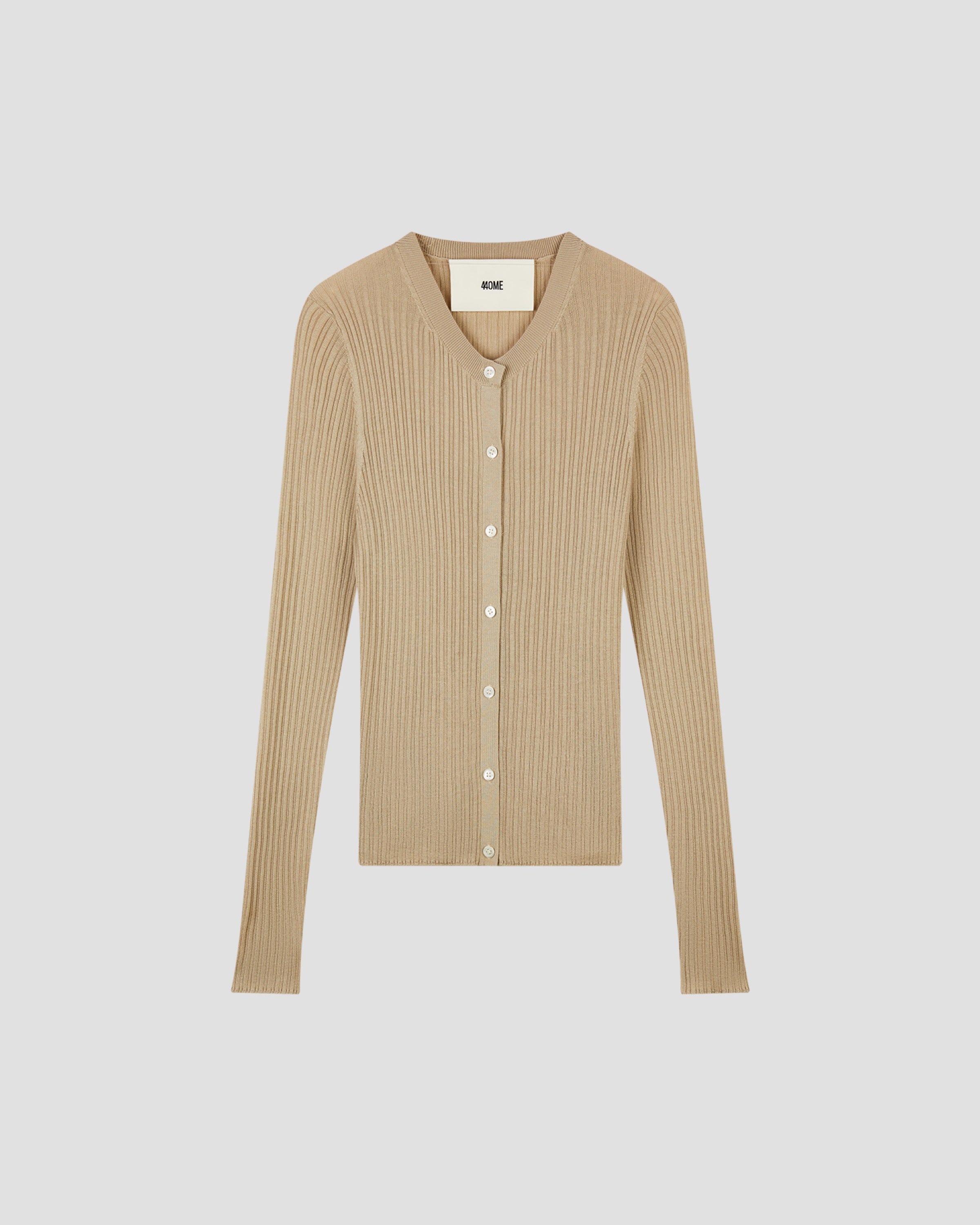 TENCEL SILK GAUZY RIB CARDIGAN