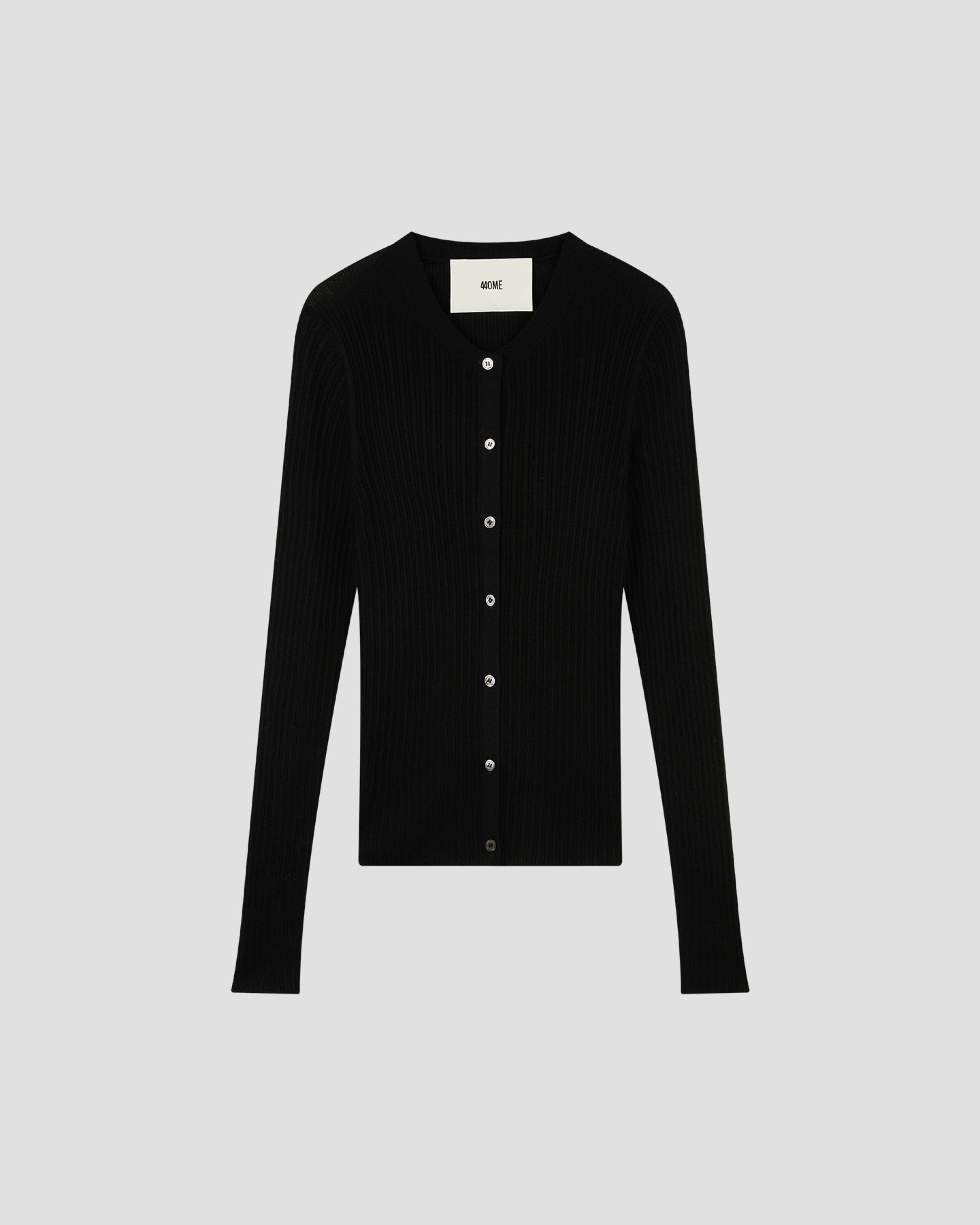 TENCEL SILK GAUZY RIB CARDIGAN