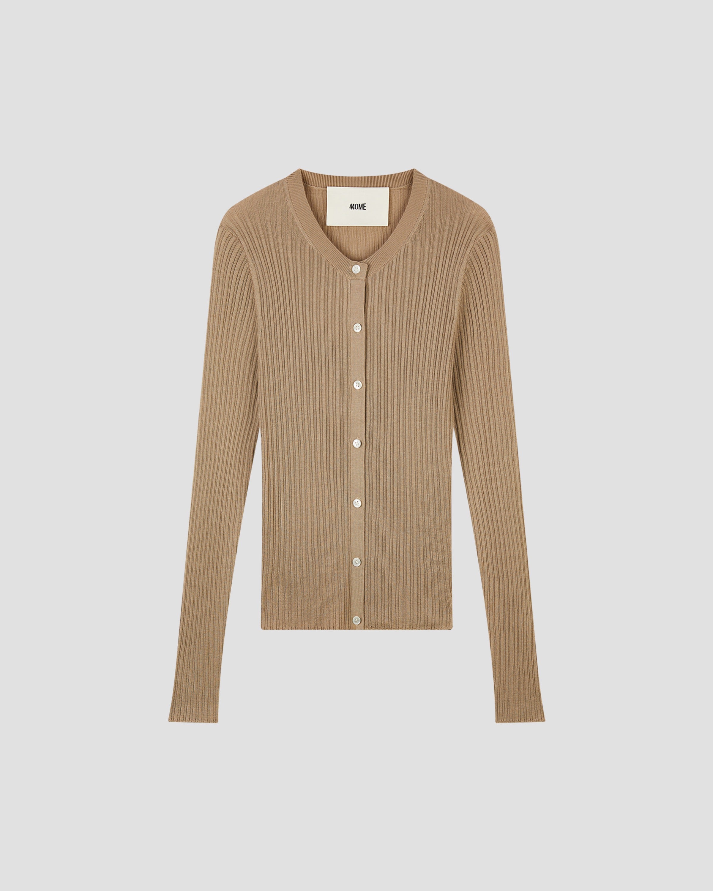TENCEL SILK GAUZY RIB CARDIGAN