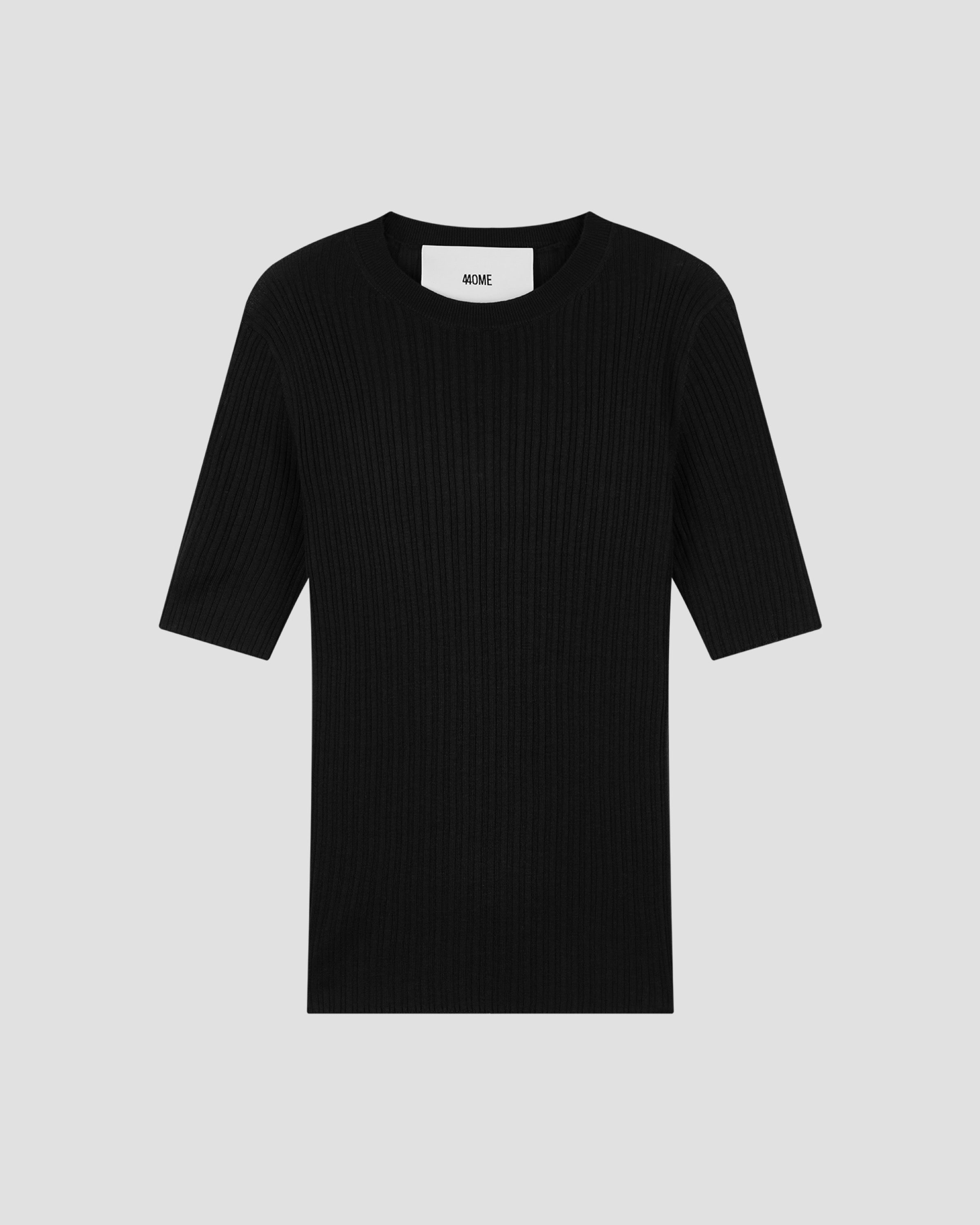 TENCEL SILK GAUZY RIB SHORT SLEEVE