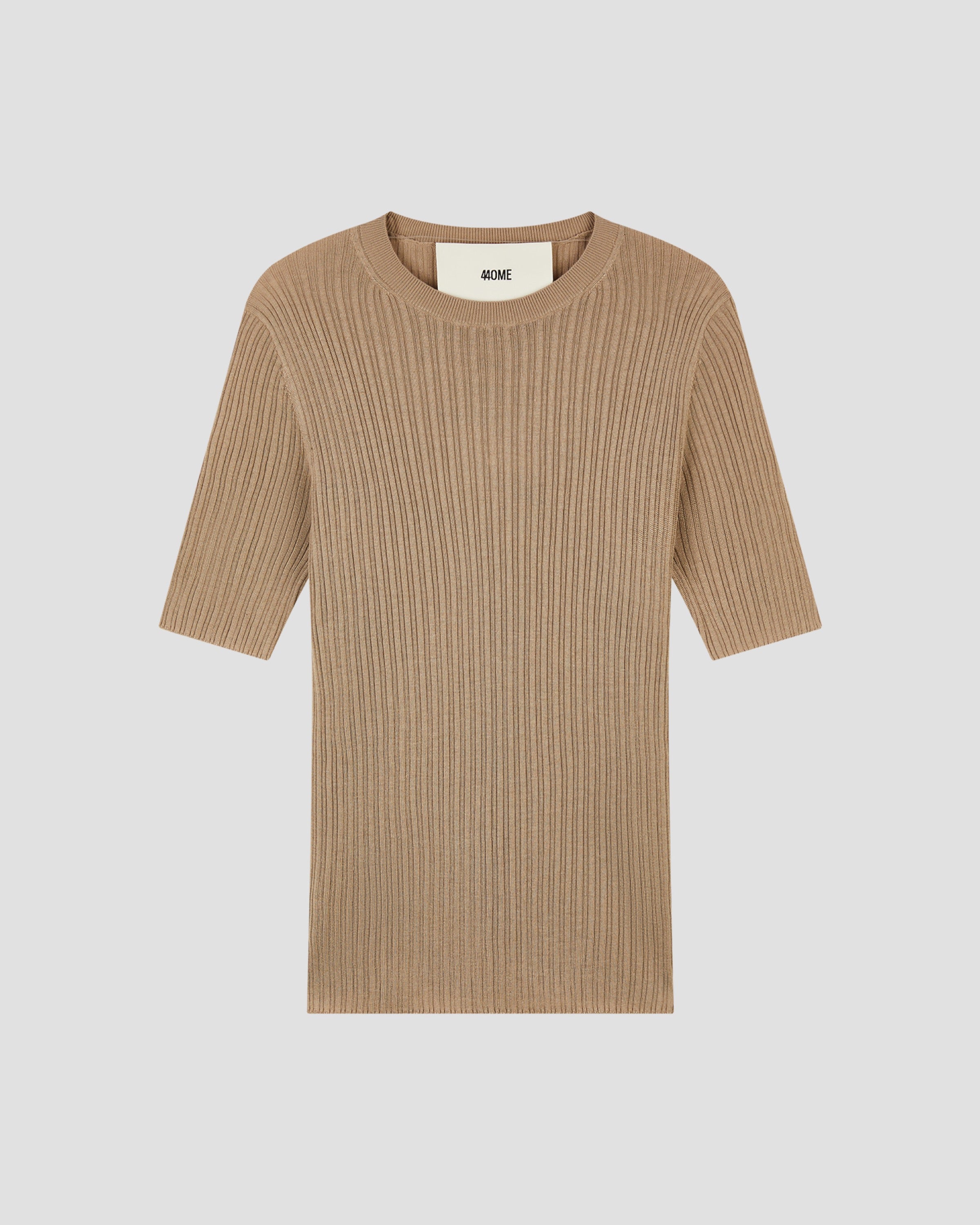 TENCEL SILK GAUZY RIB SHORT SLEEVE