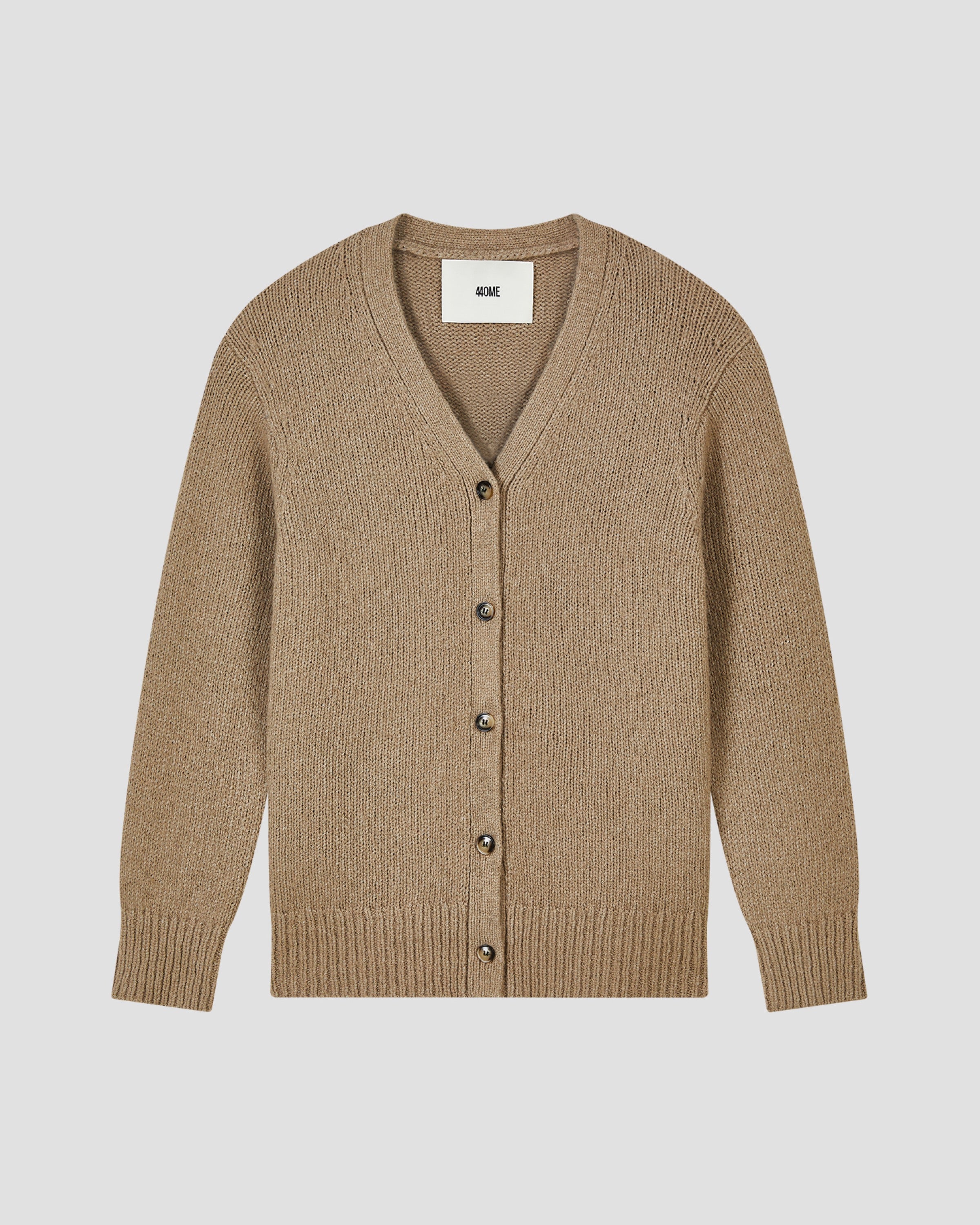 TEXTURED COTTON WOOL BLEND CARDIGAN