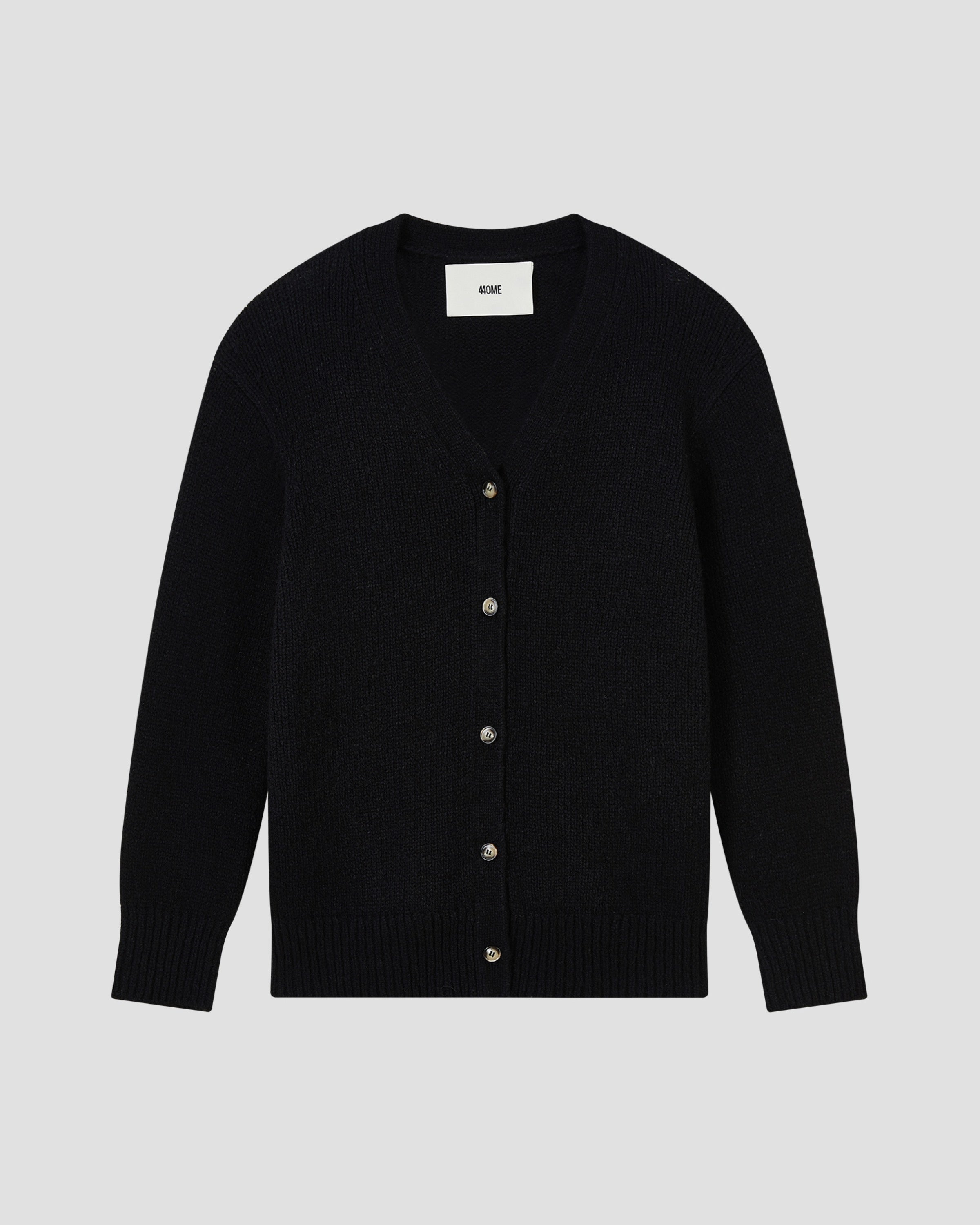 TEXTURED COTTON WOOL BLEND CARDIGAN