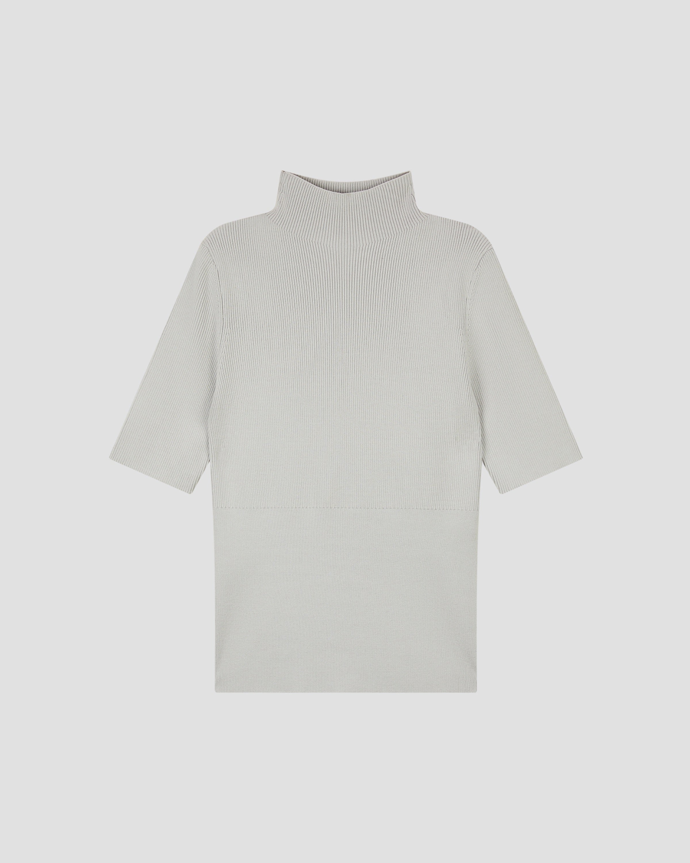 VISCOSE SILK RIB MOCK NECK