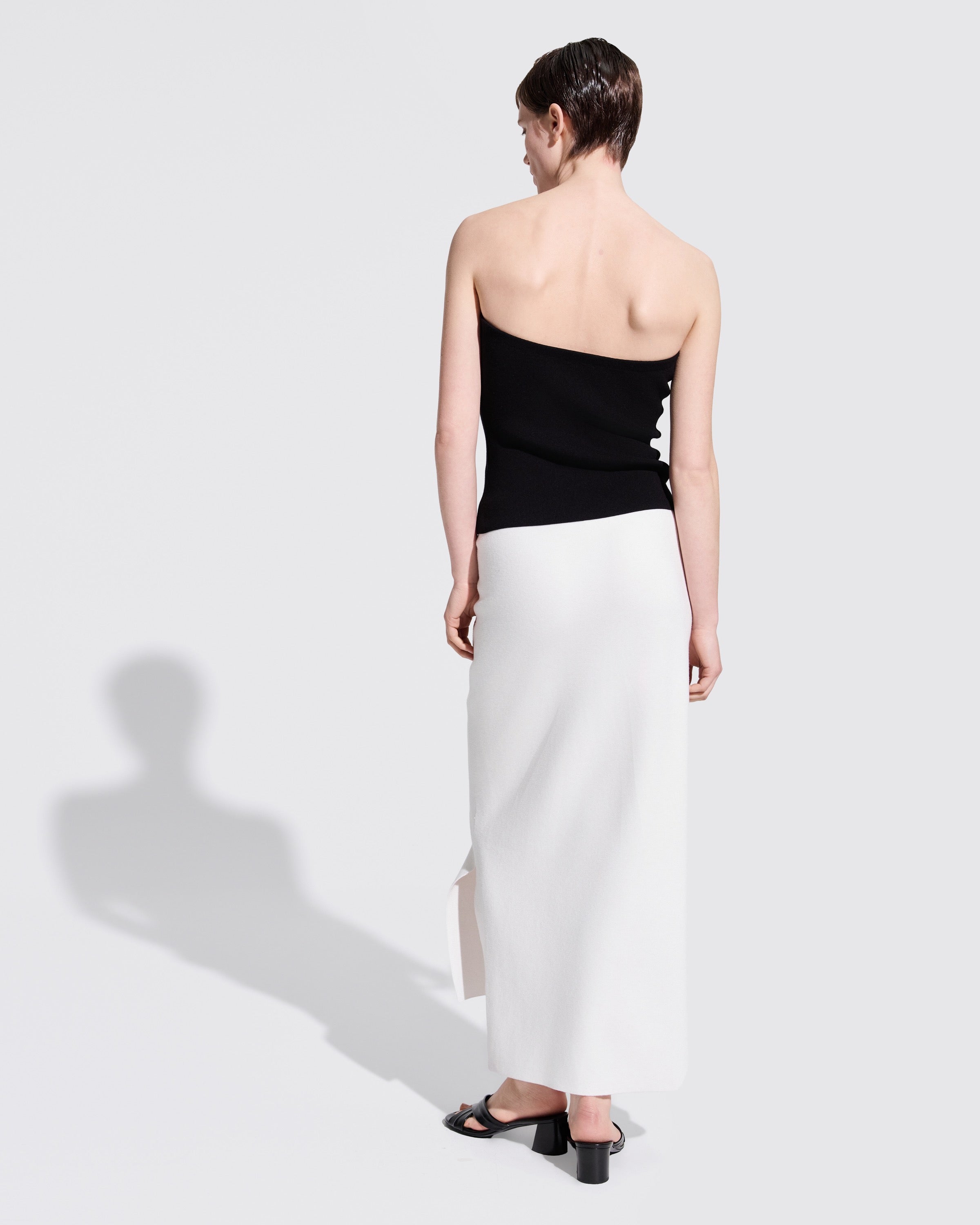 SILK VISCOSE STRAPLESS TOP