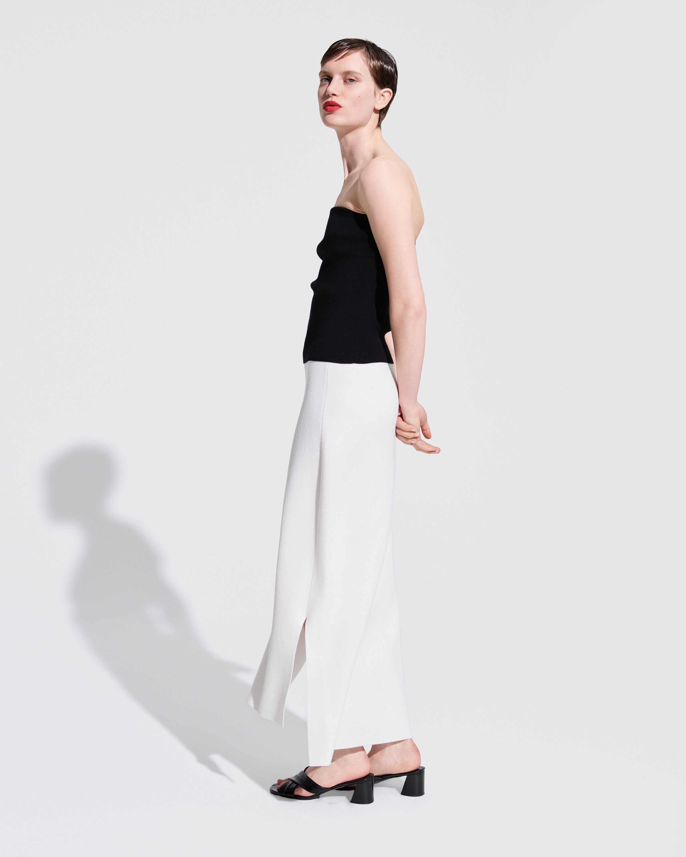 SILK VISCOSE STRAPLESS TOP