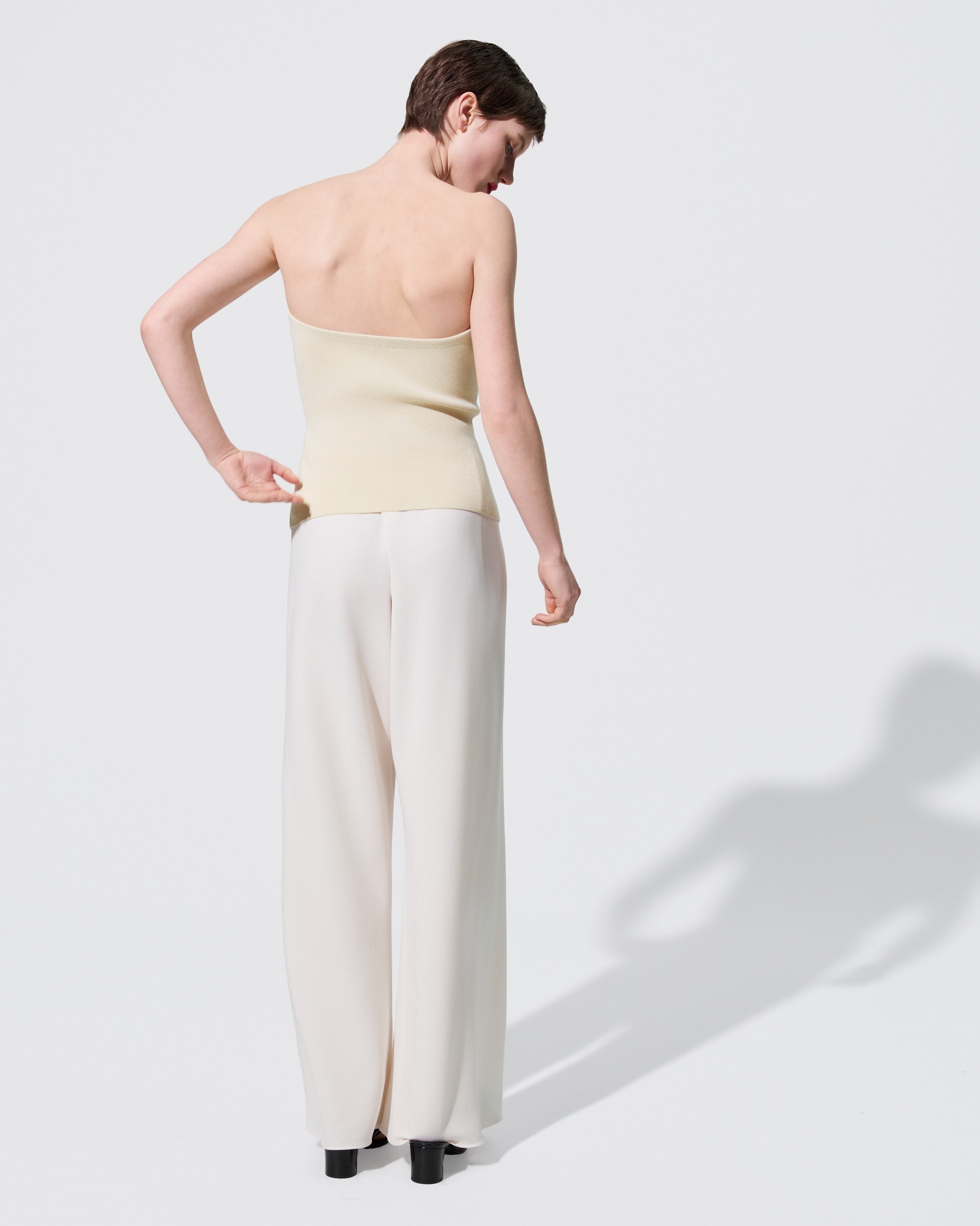 SILK VISCOSE STRAPLESS TOP