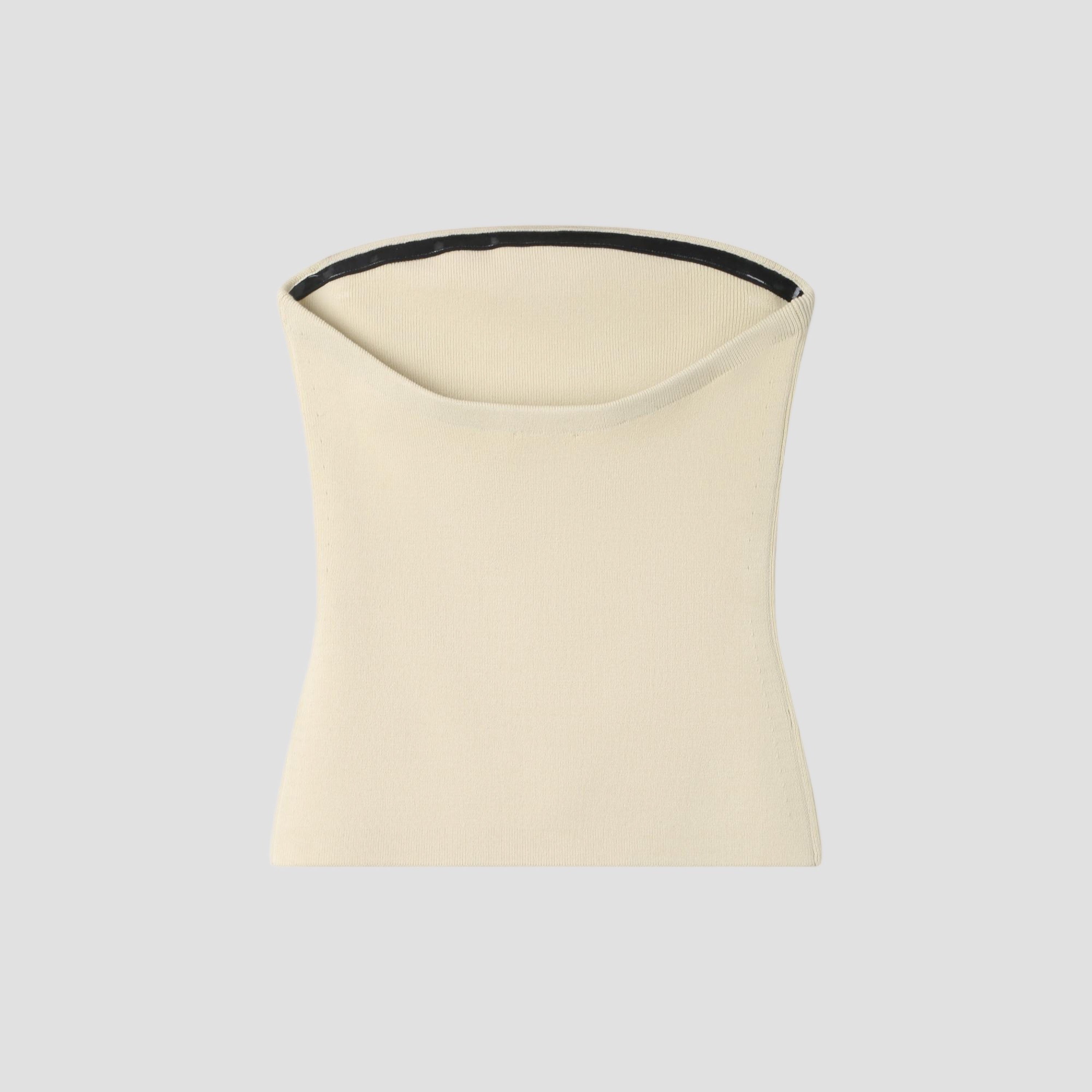 SILK VISCOSE STRAPLESS TOP