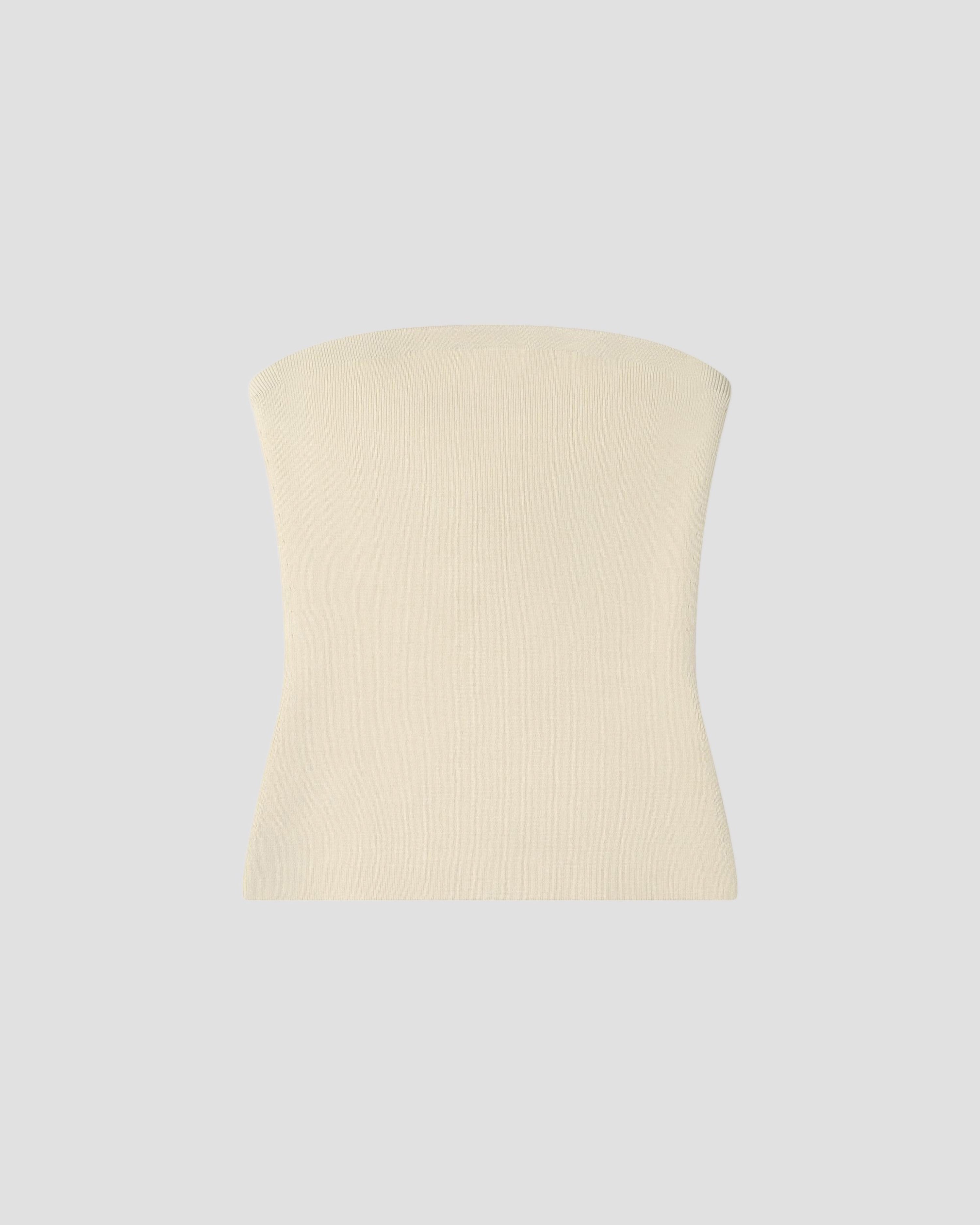 SILK VISCOSE STRAPLESS TOP