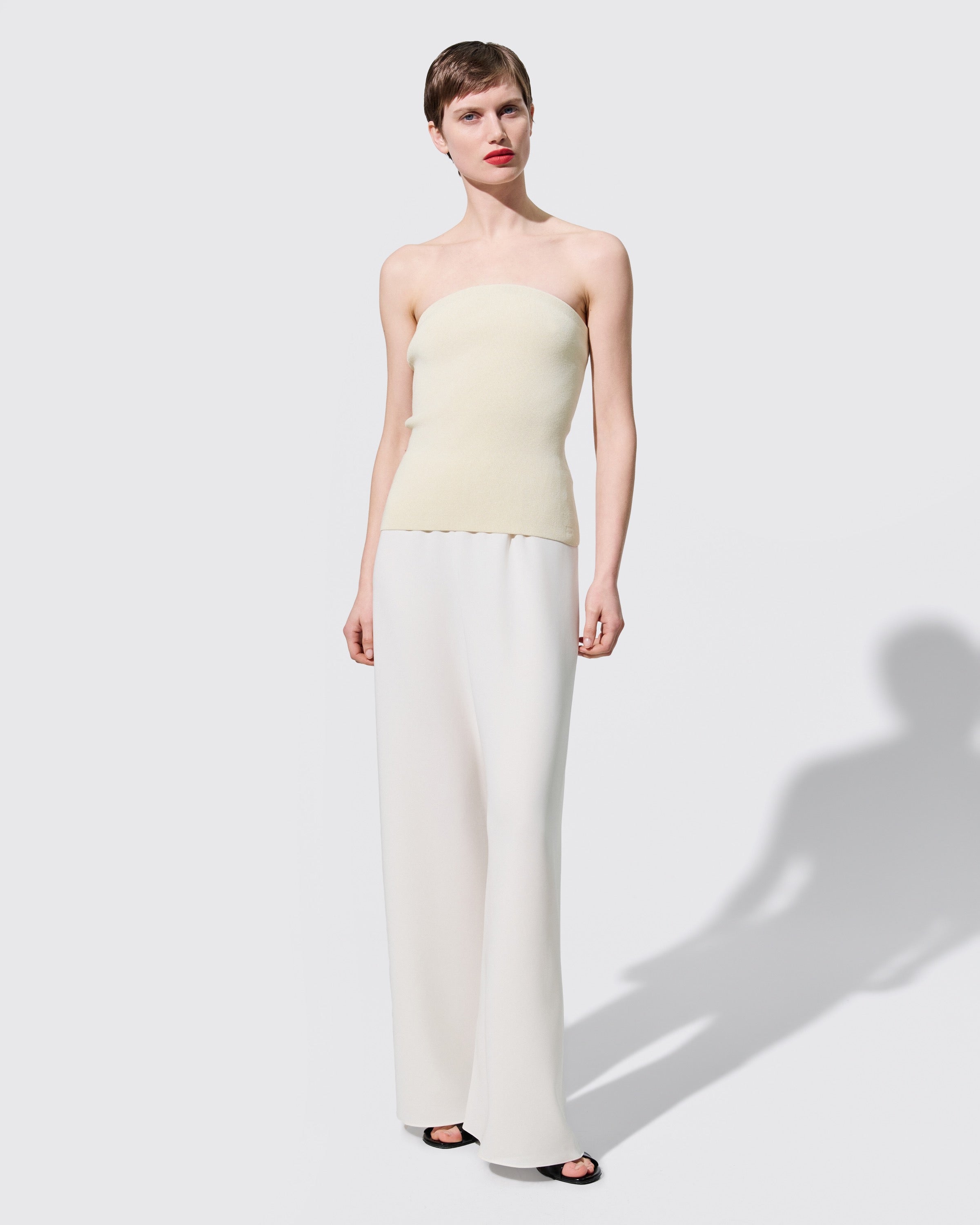 SILK VISCOSE STRAPLESS TOP