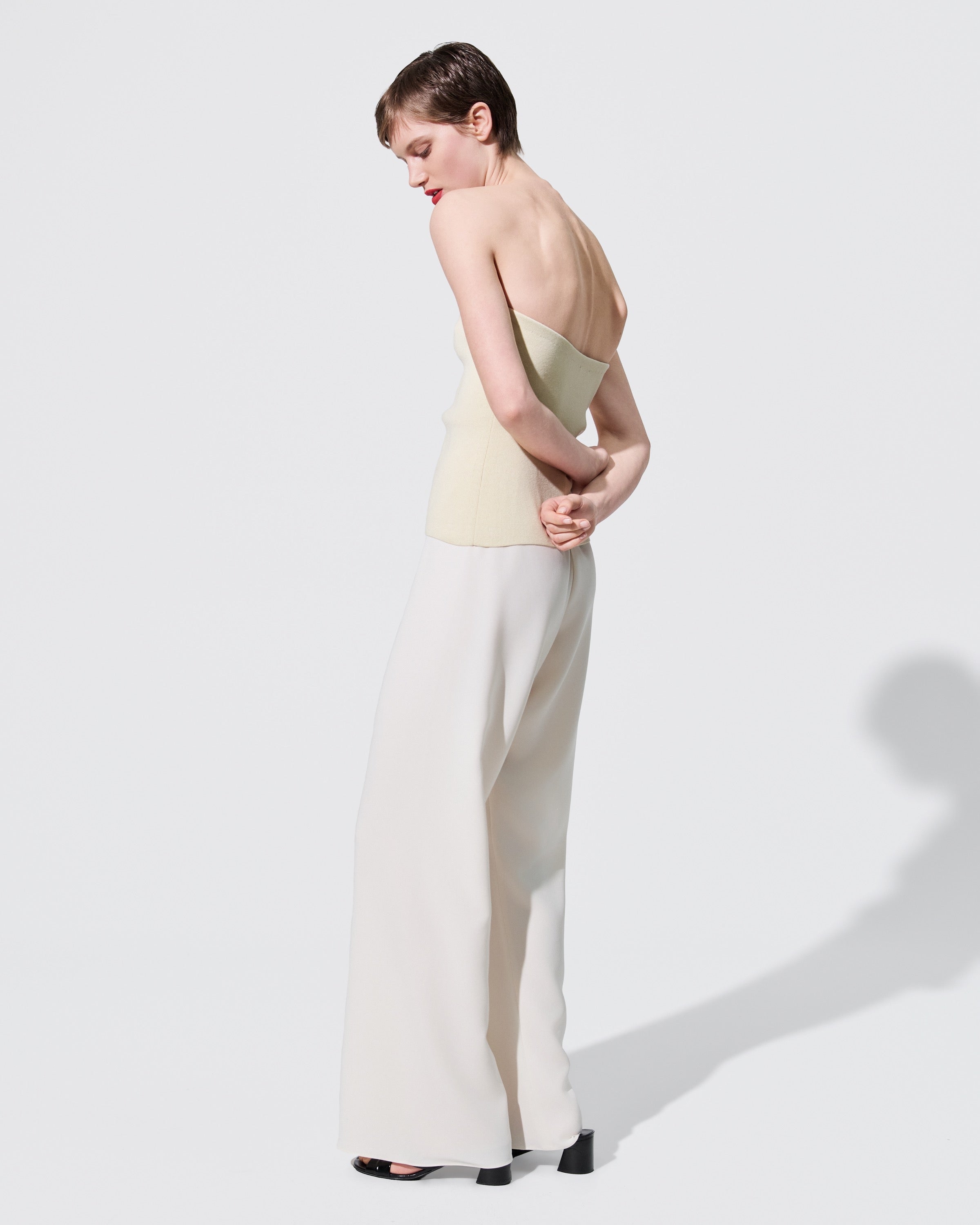 SILK VISCOSE STRAPLESS TOP