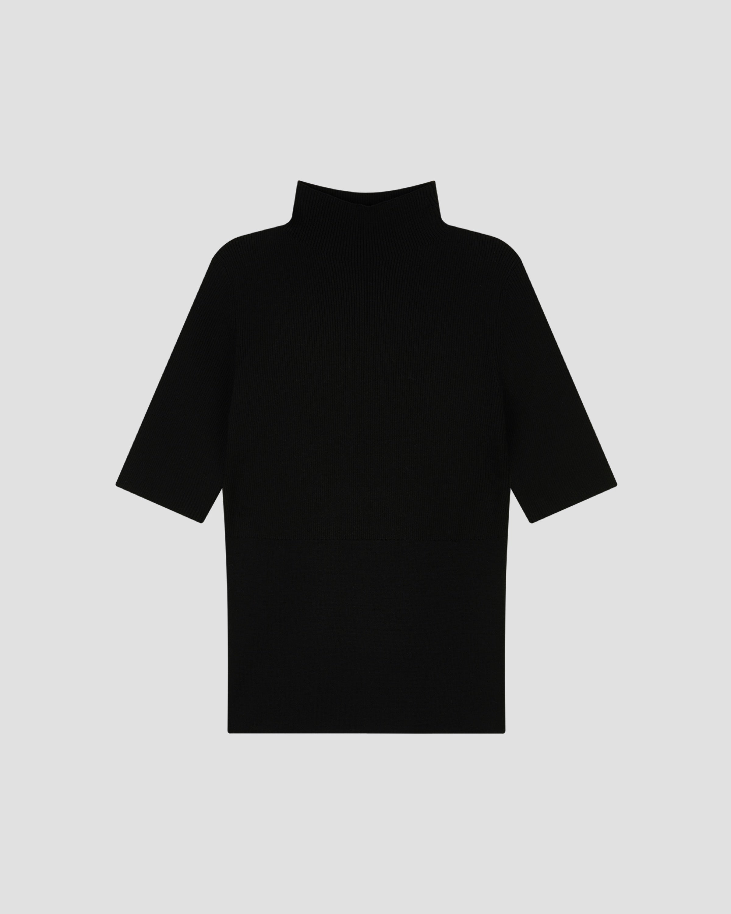 VISCOSE SILK RIB MOCK NECK
