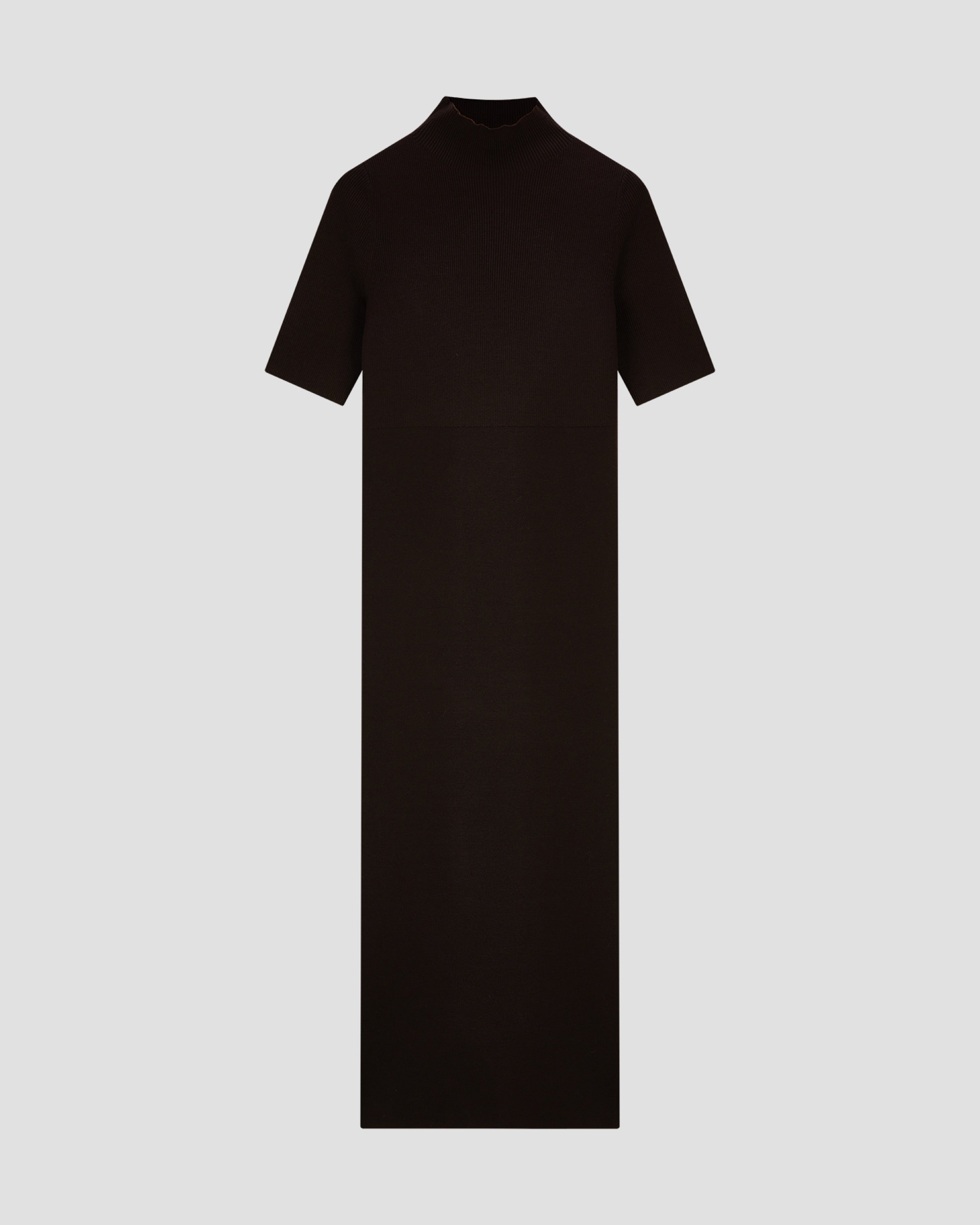 VISCOSE SILK RIB MOCK NECK DRESS