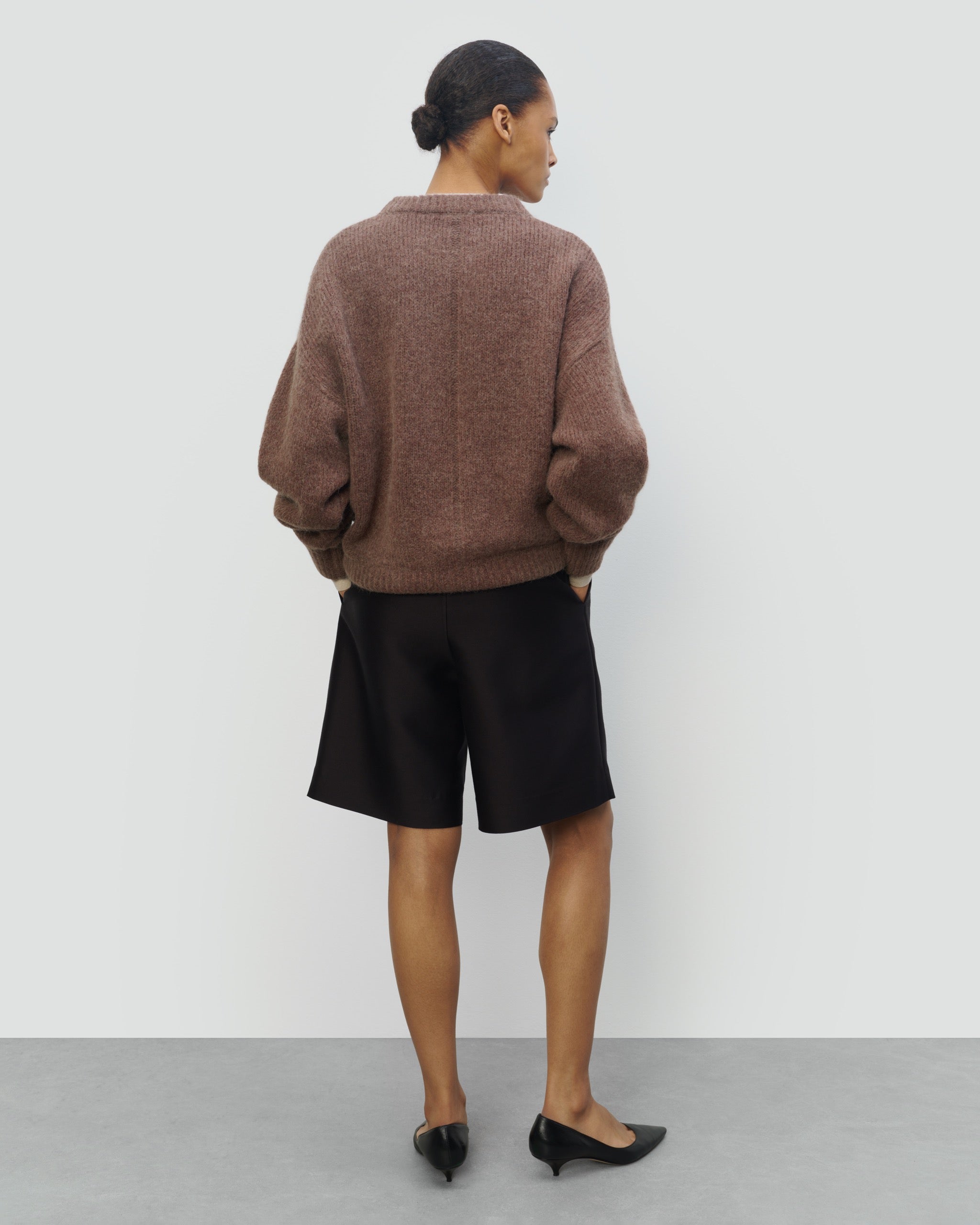 WOOL ALPACA BLEND RELAXED CREWNECK