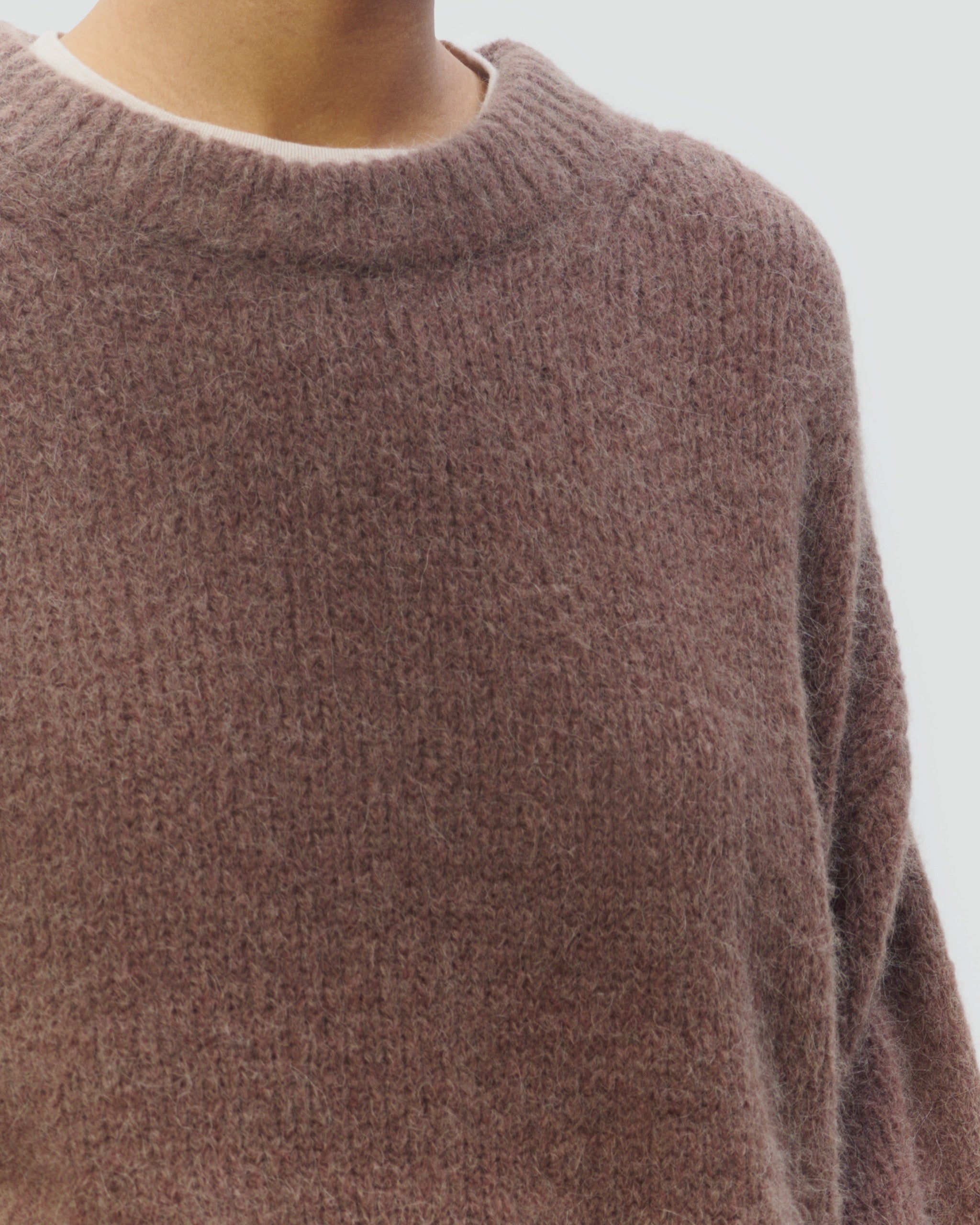 WOOL ALPACA BLEND RELAXED CREWNECK