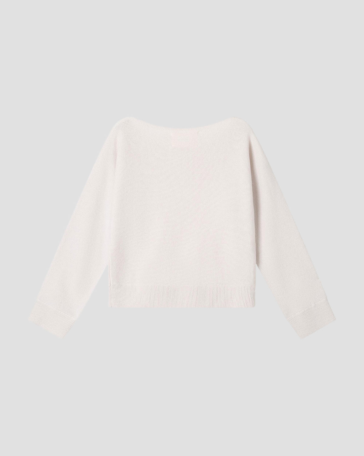 Wool Cashmere Relaxed Boatneck in Silence - flat back #colour_Silence