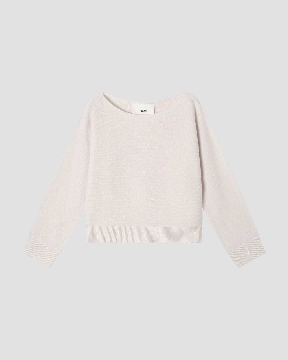 Wool Cashmere Relaxed Boatneck in Silence - flat front