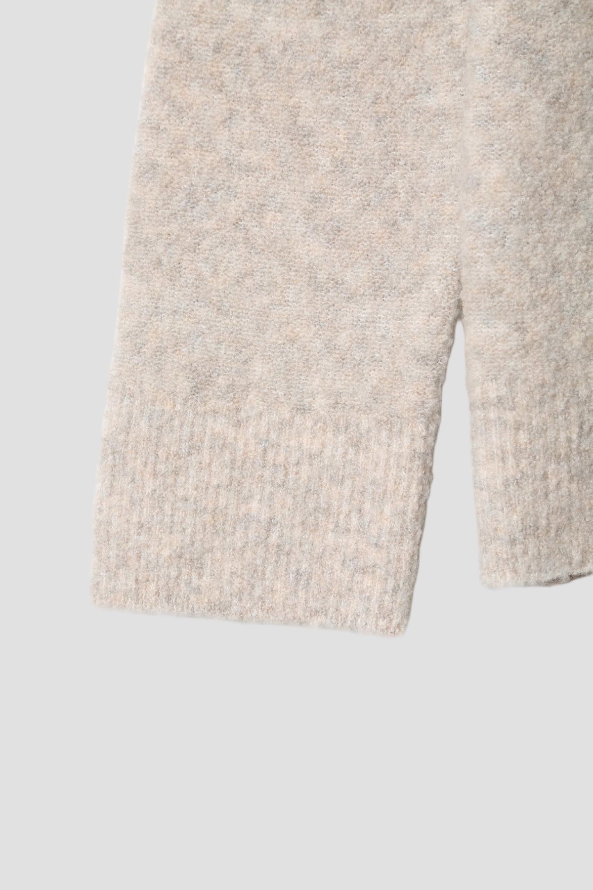 Wool Blend 1/2 Zip in Oatmeal - detail #colour_Oatmeal